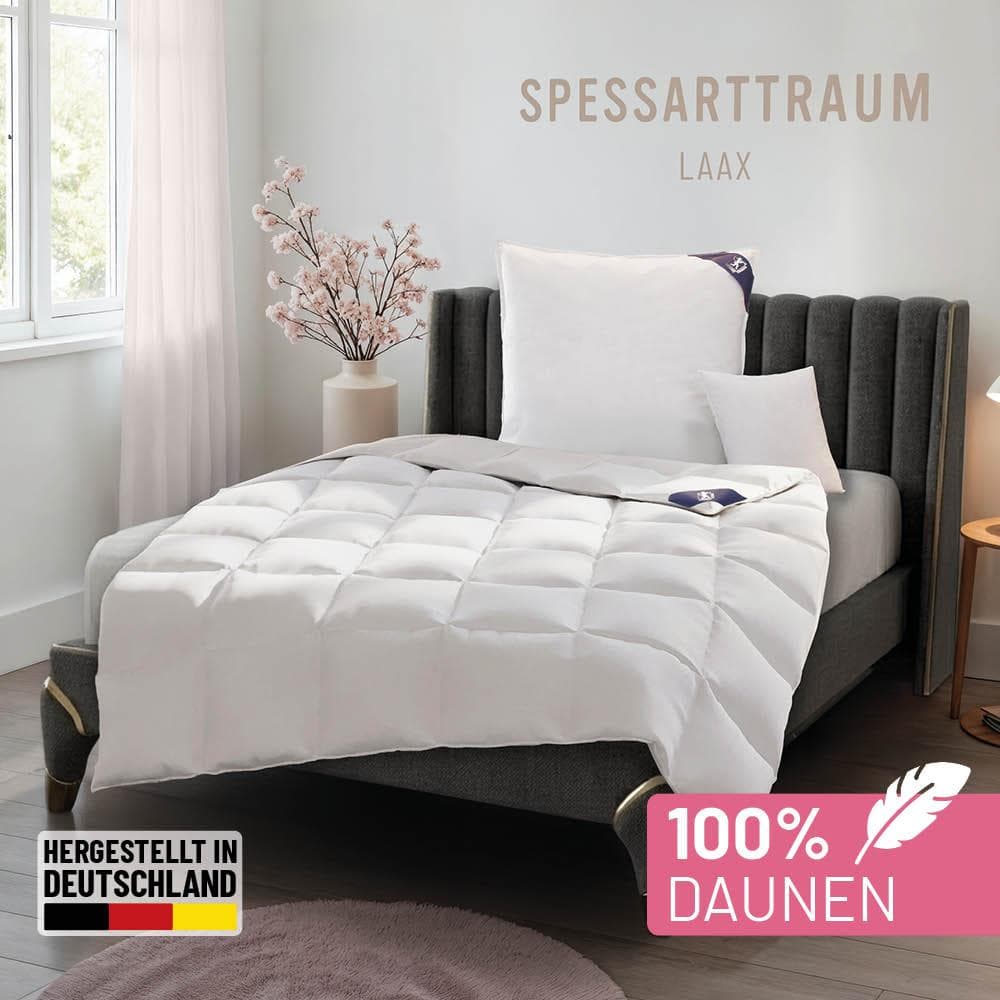 Spessarttraum Daunenbettdecke Weiß 100% Baumwolle Ganzjahresdecke