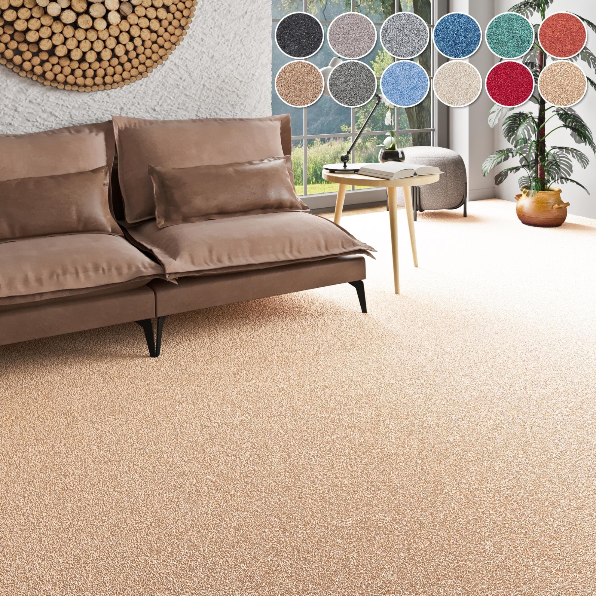 MY HOME Teppichboden Fortis Schlinge Beige Sand 400x225 cm