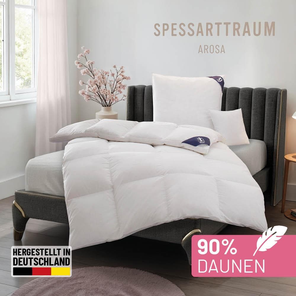 SPESSARTTRAUM Daunenbettdecke Arosa Weiß Extrawarm 200x200 cm