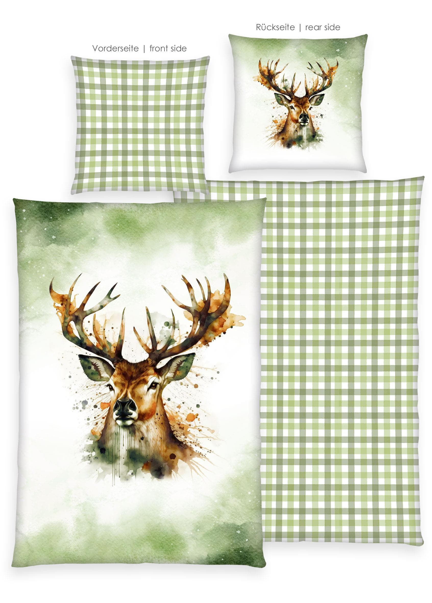 Herding Young Collection Hirsch Wendebettwäsche Bunt Flanell