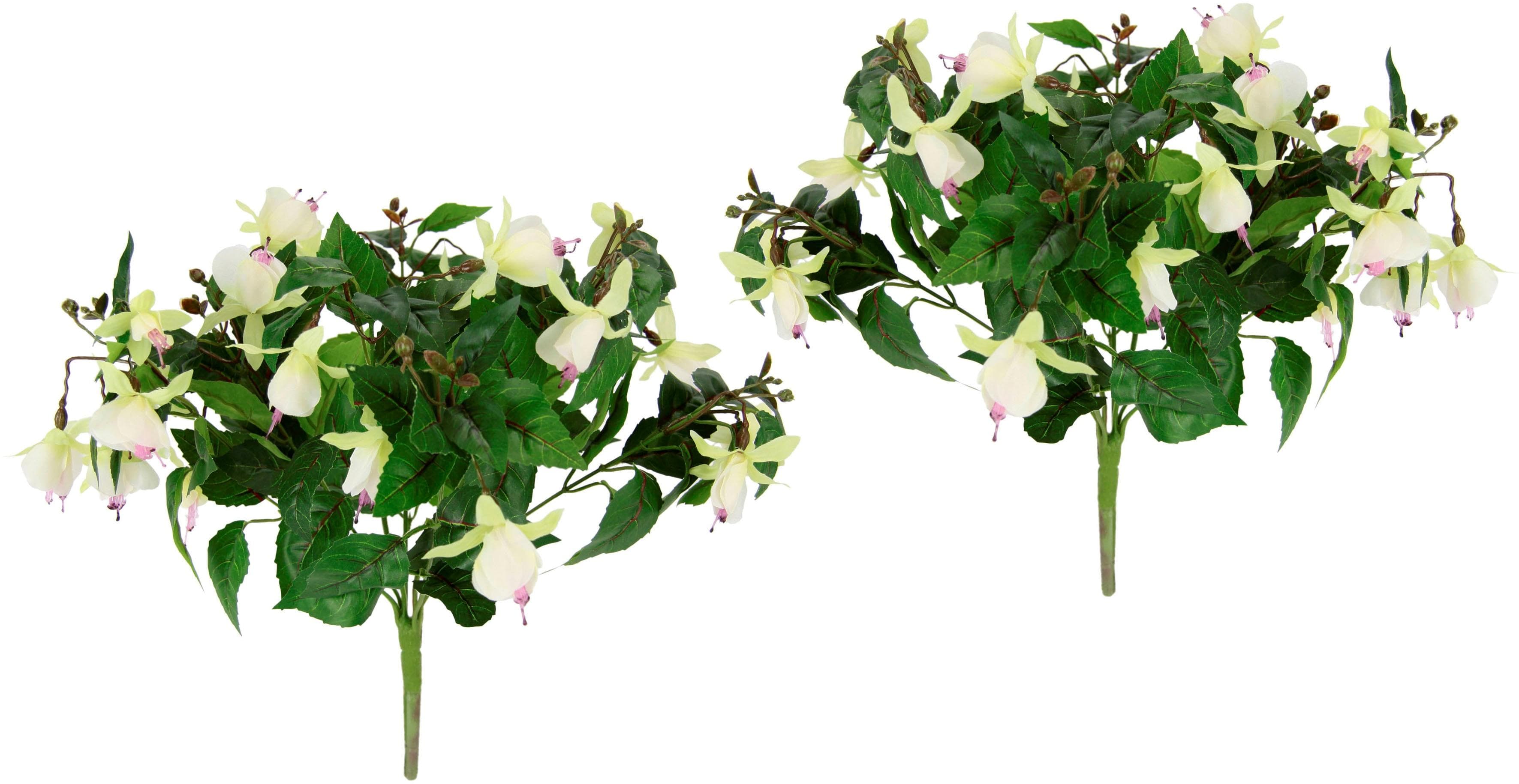 I.GE.A. Fuchsienbusch Kunstblume 2er Set Rosa Weiß