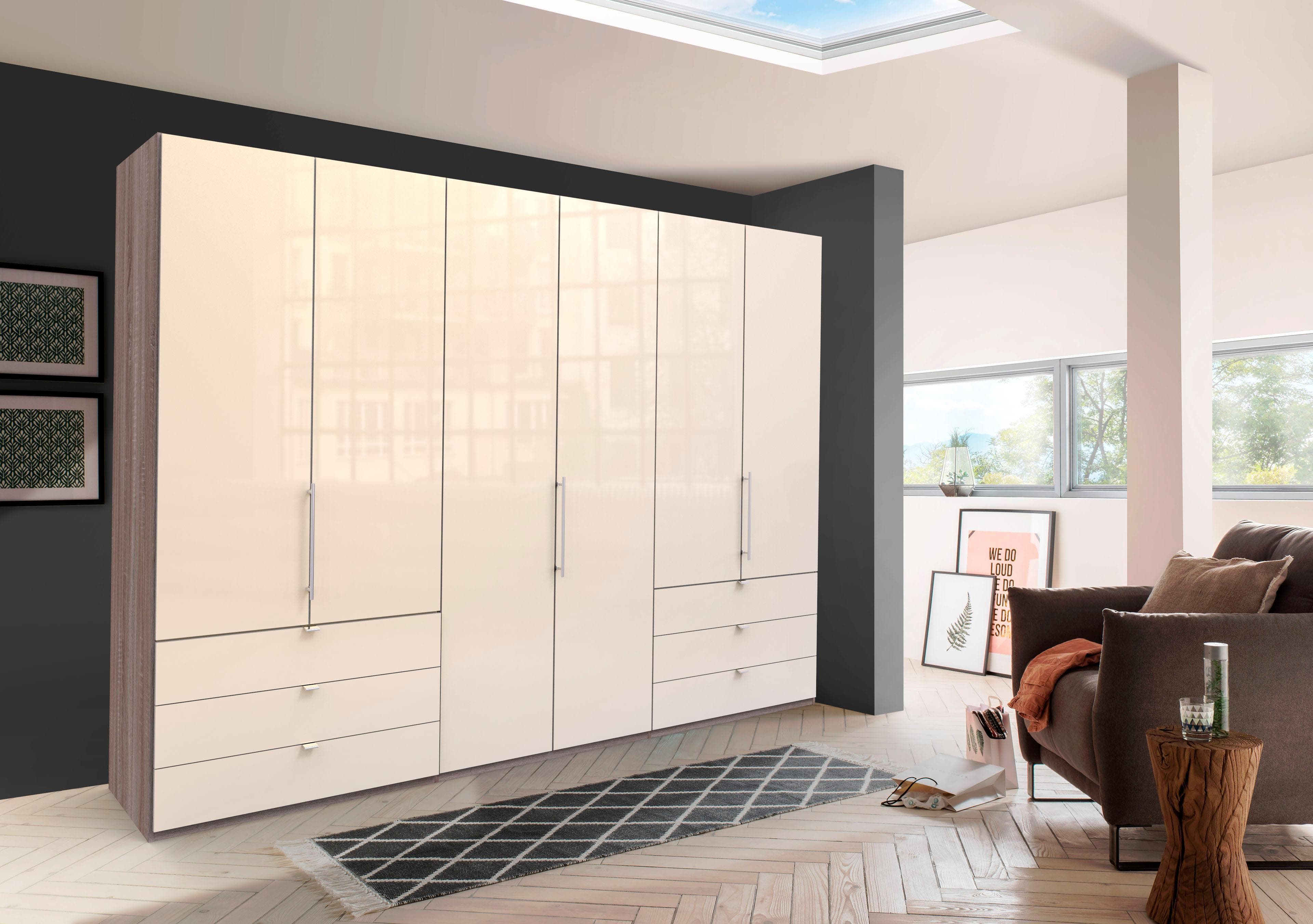 WIEMANN Falttürenschrank Loft mit Glasfront Beige Grau