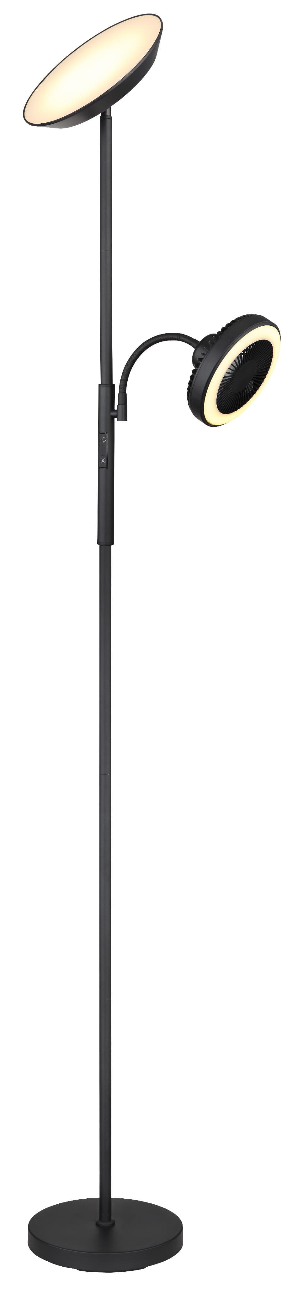 GLOBO LIGHTING LED Deckenfluter DAVYD Schwarz mit Ventilator