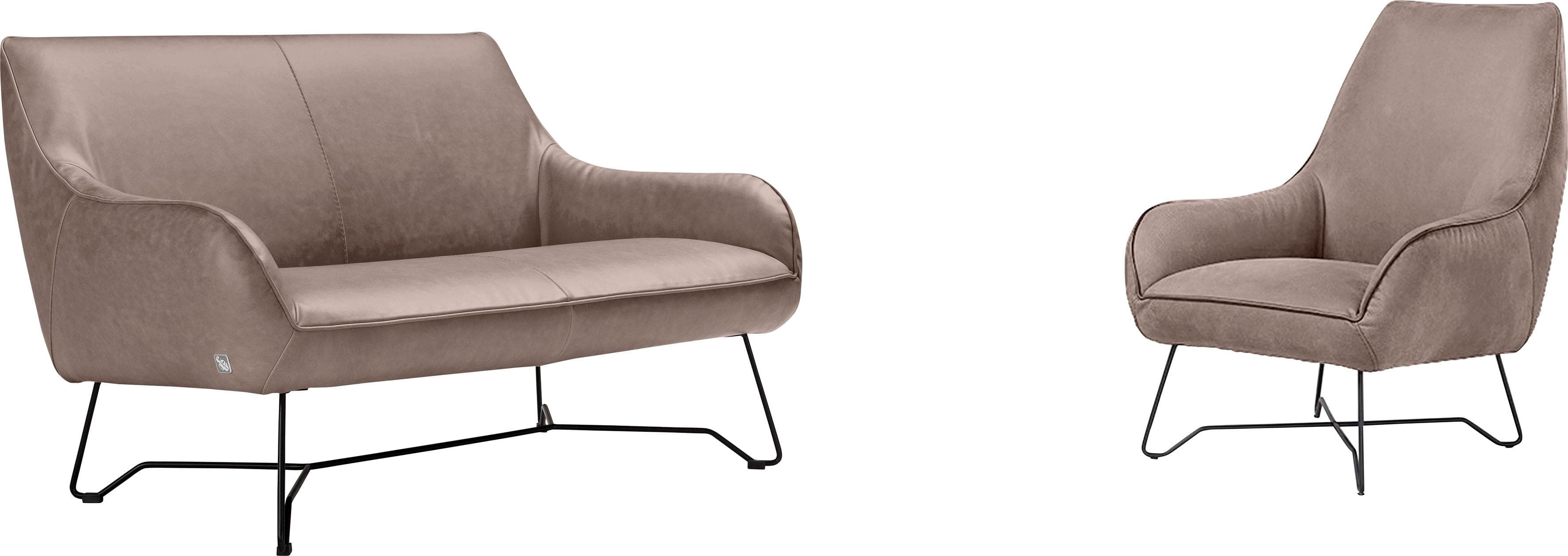 EGOITALIANO Polstergarnitur Namy Beige Leder BULL