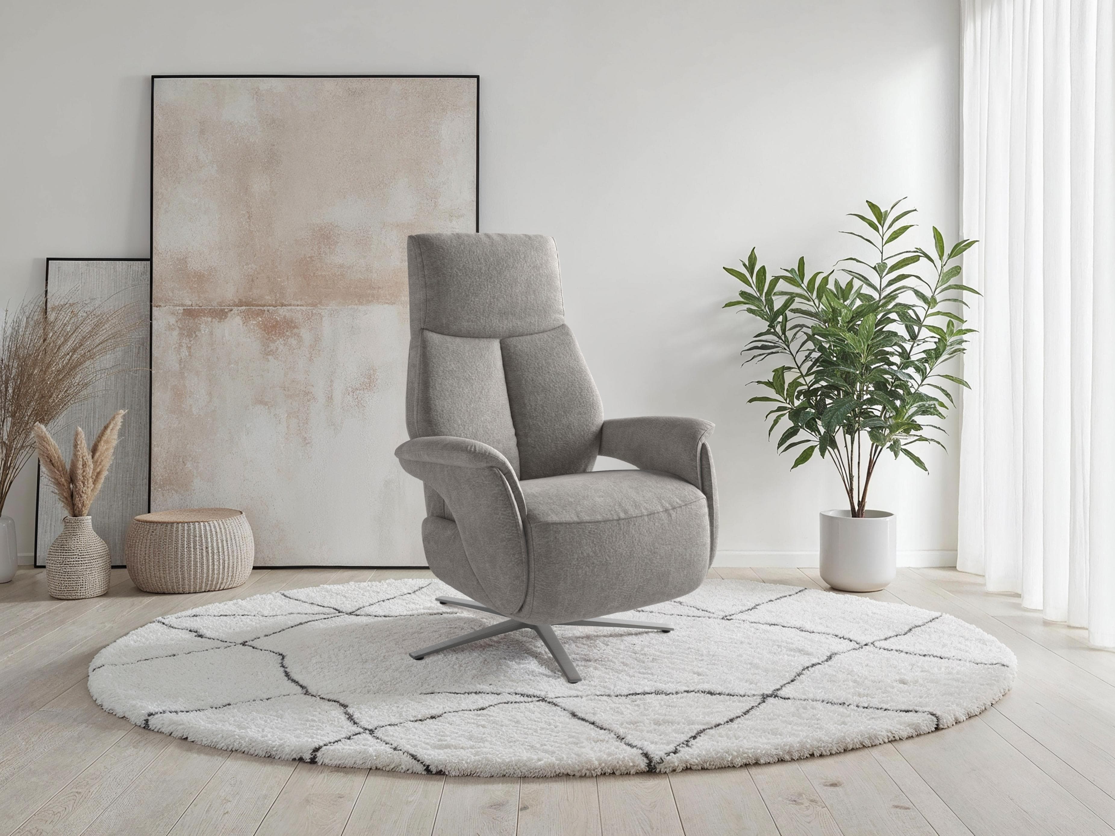 SIT & MORE TV Lazy Sessel Grau mit Drehfunktion