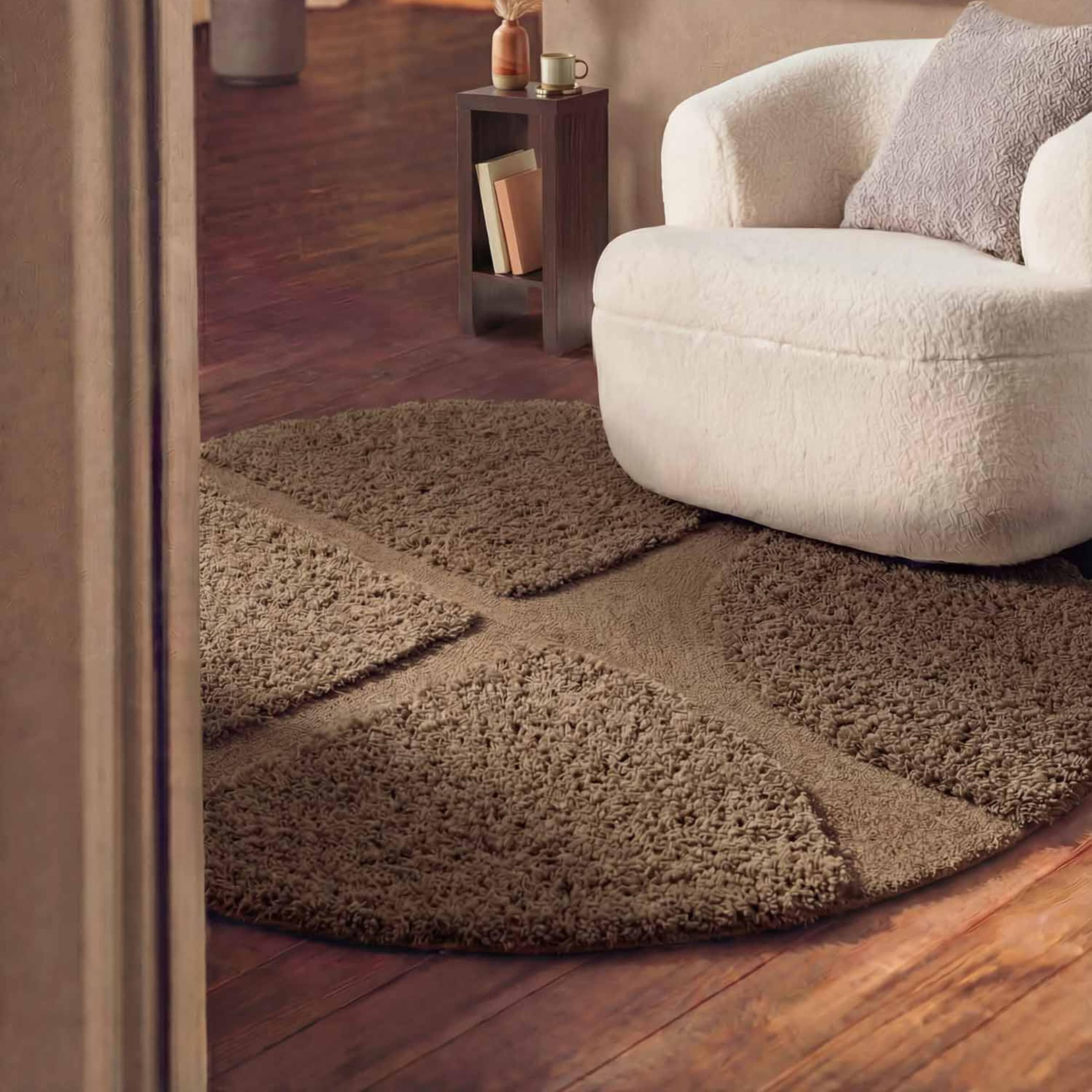 TED BAKER Hochflor-Teppich Jasper Rund Braun