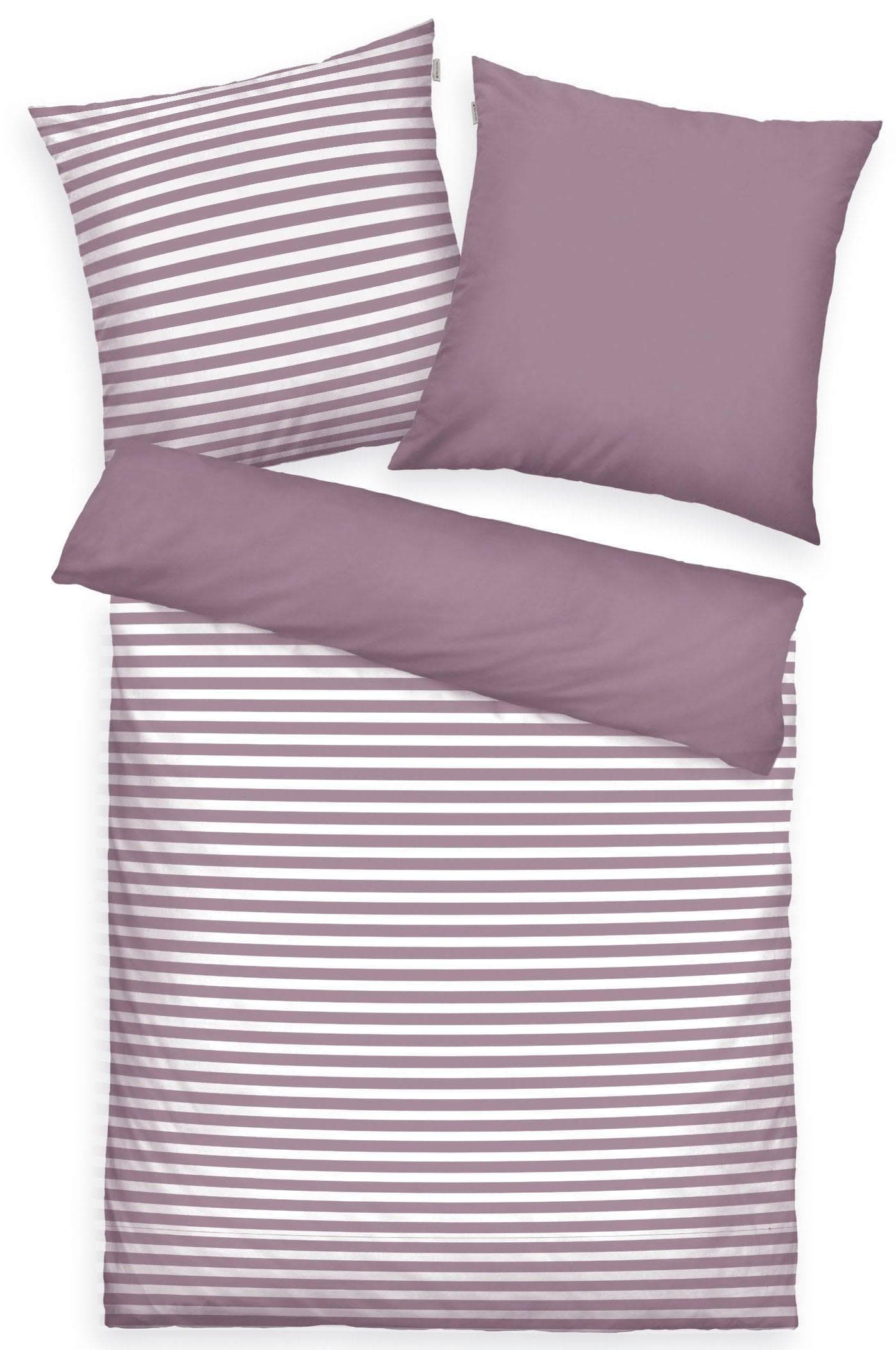 TOM TAILOR HOME Wendebettwäsche Renforcé Lila Weiß