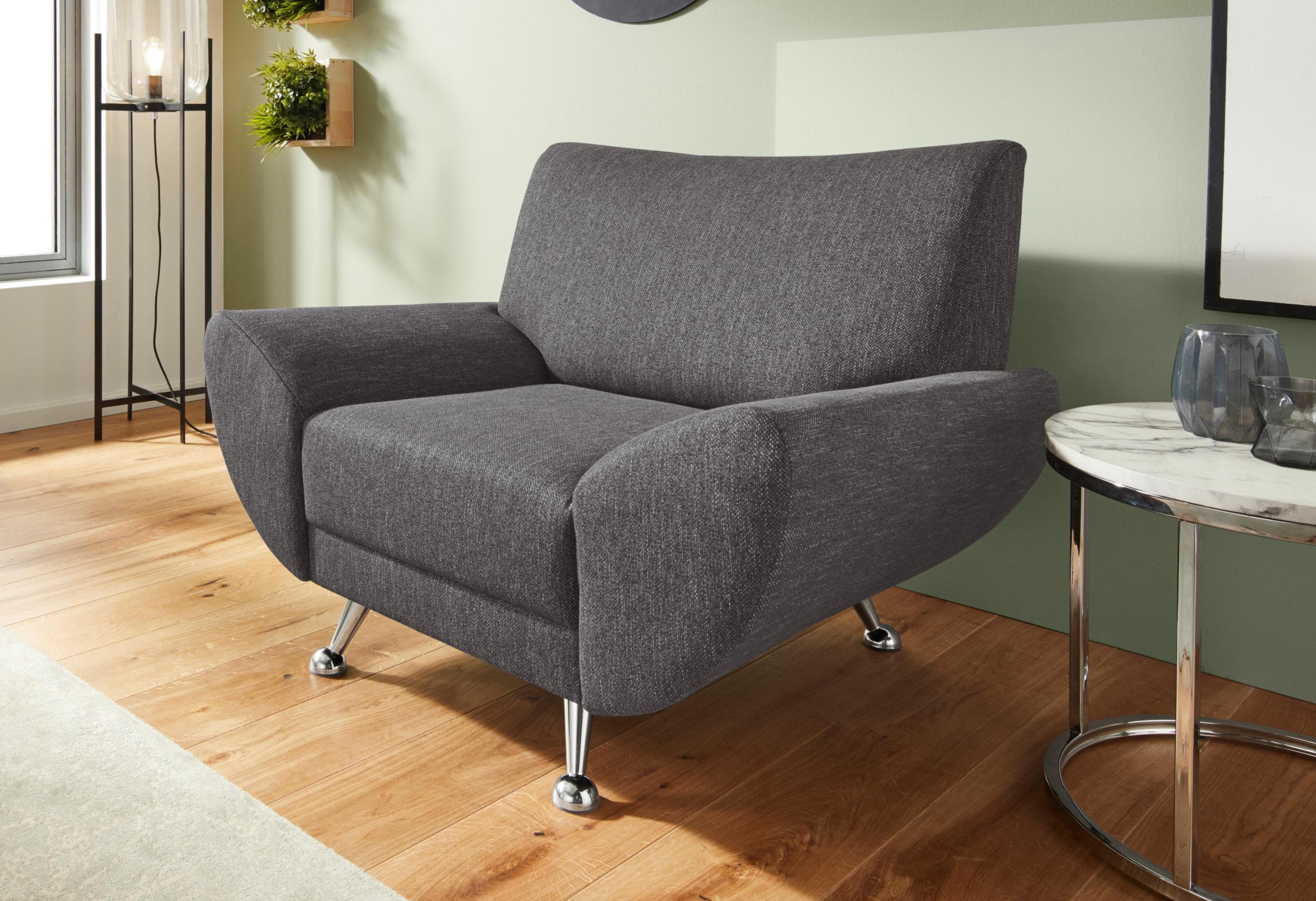 Home Affaire Sessel Saltare Grau Microfaser Designfuß