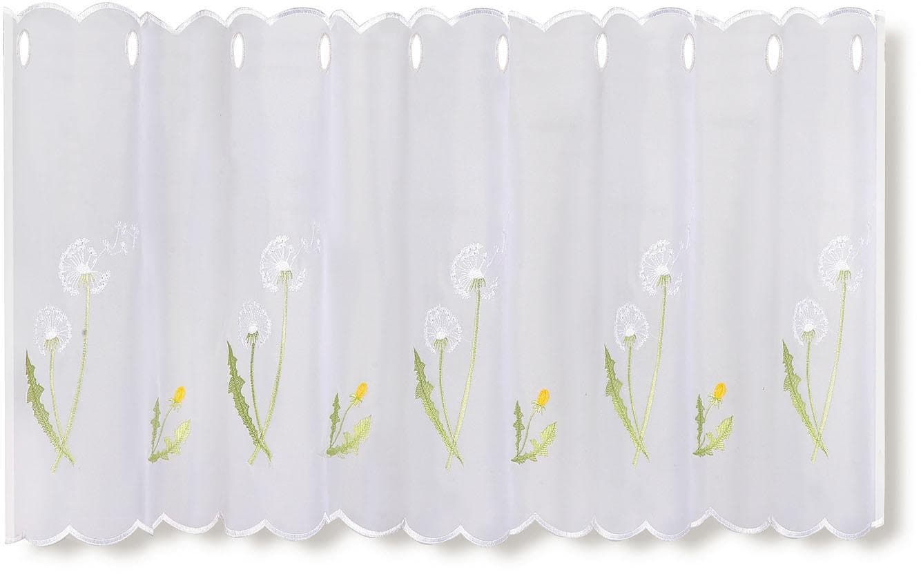 Gerster Scheibengardine Pusti Transparent mit Pusteblumen-Design