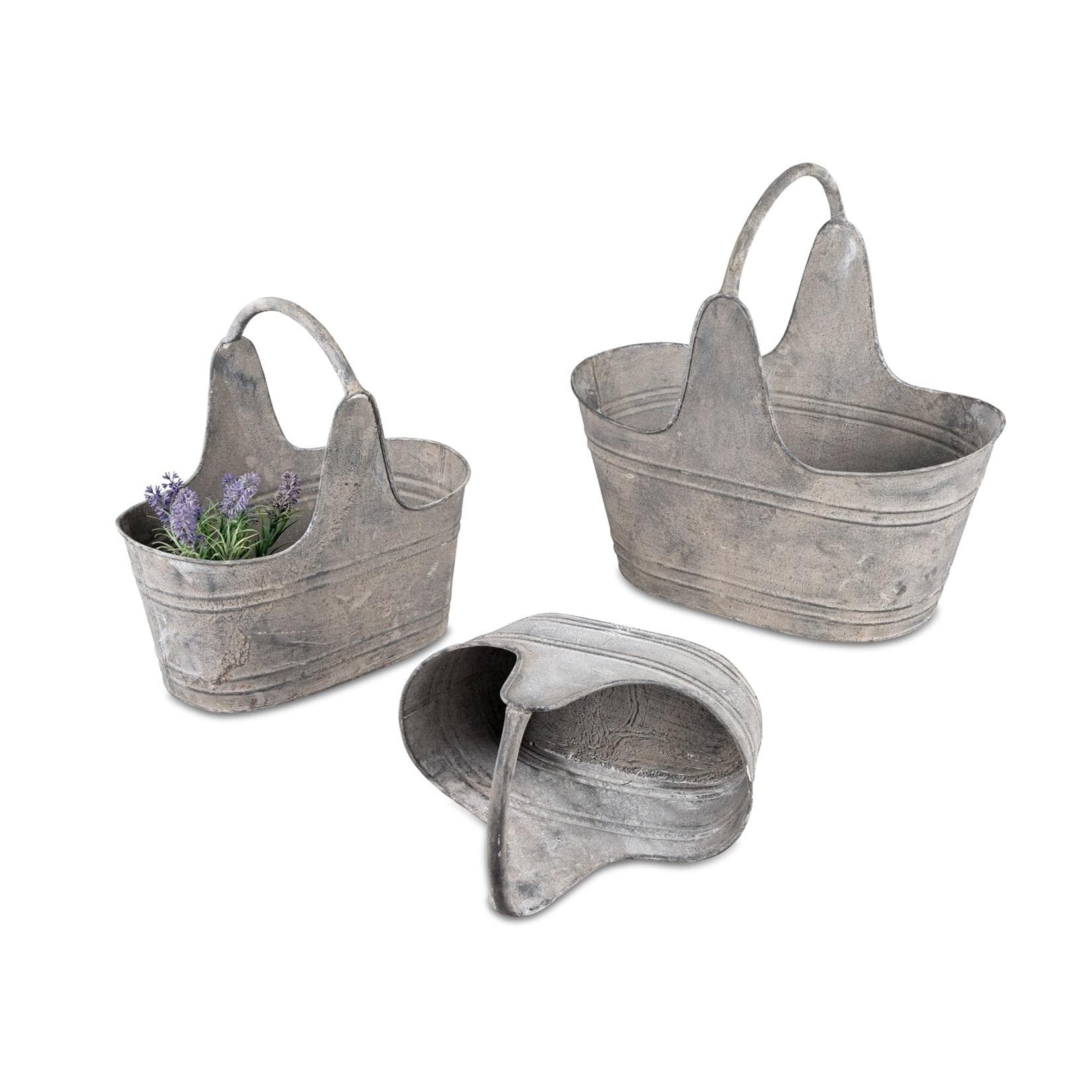 formano 3er-Set Metall antik Pflanzkörbe Vintage