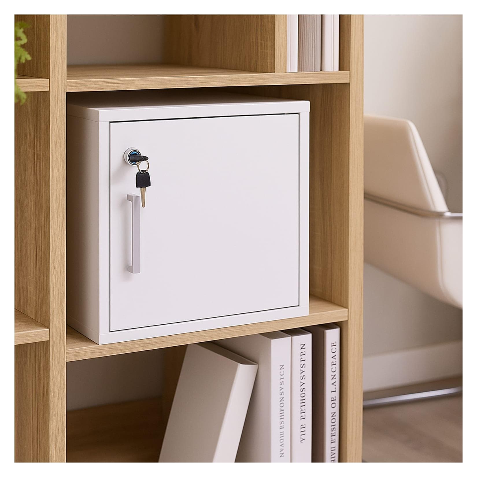 HTI-Living Zimmersafe Malin Weiß Kompakter Tresor