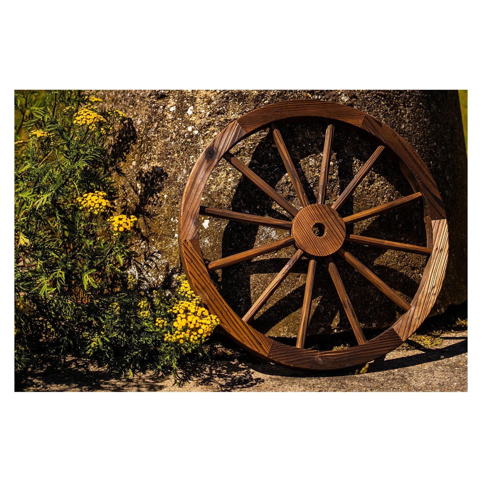 HTI-Line Gartenfigur Wagenrad Sommerset Rustikal Braun
