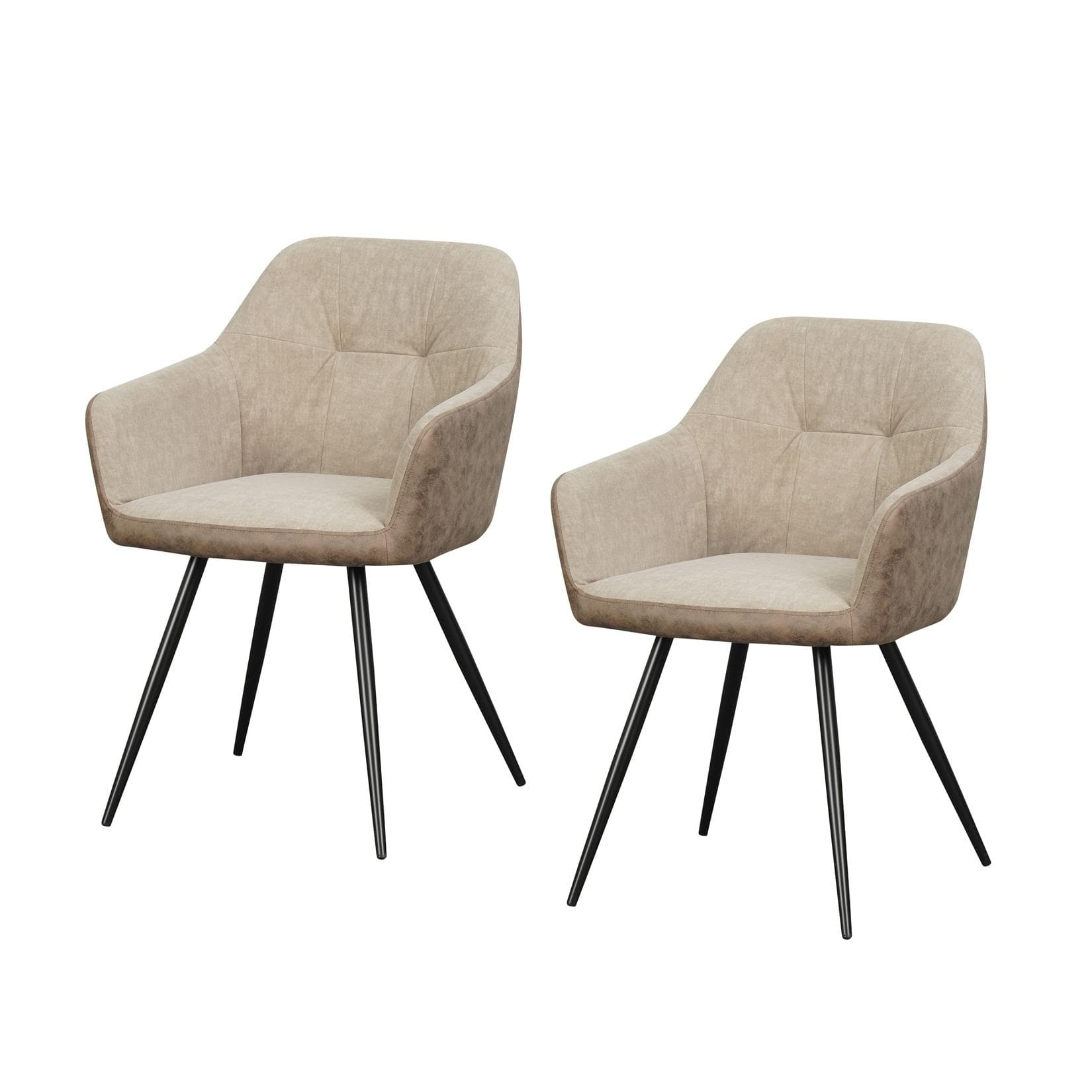 HTI-Living Esszimmerstuhl Joschka 2er Set Antikbraun/Taupe Retro