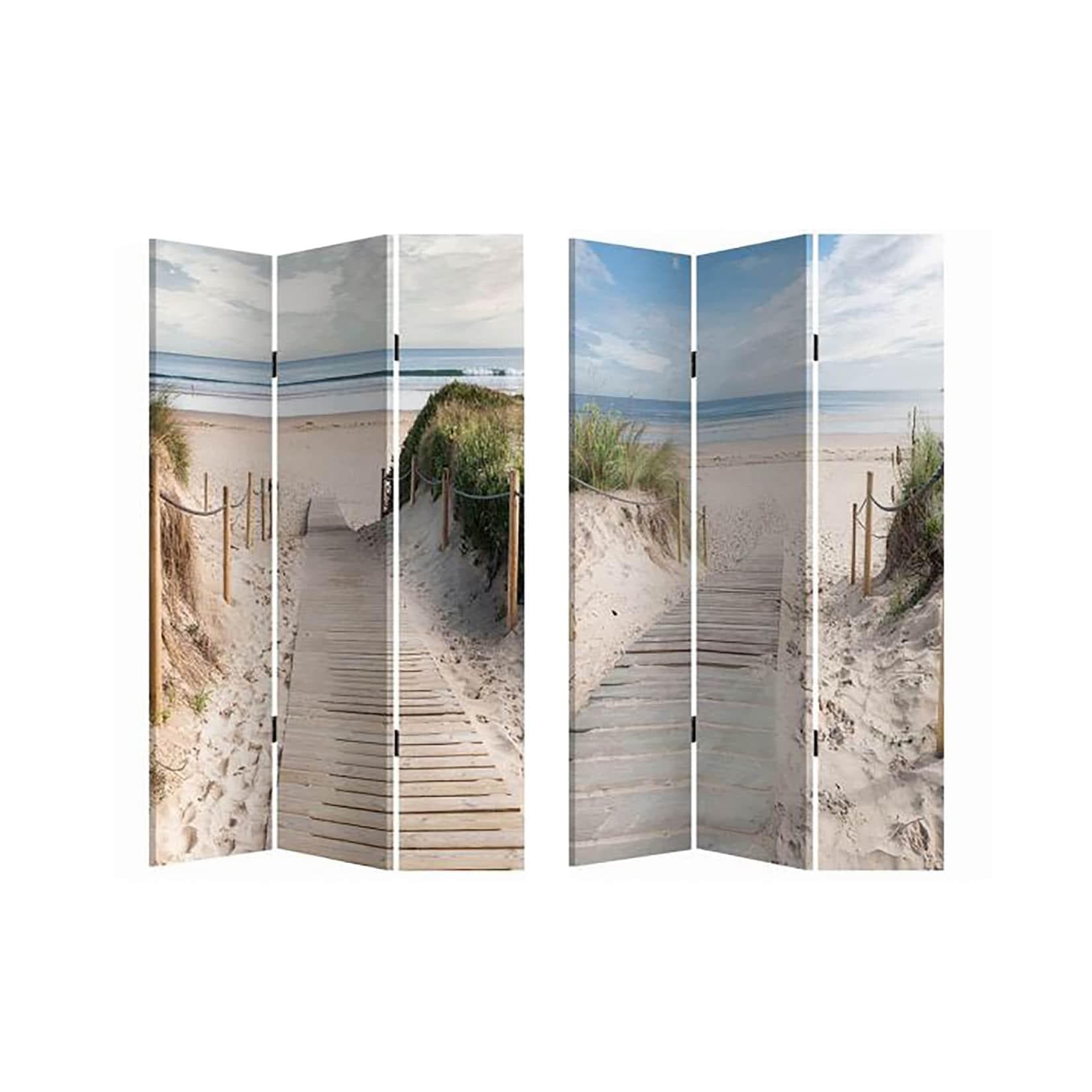 HTI-Line Paravent Beach 2 - Raumteiler Sichtschutz Trennwand