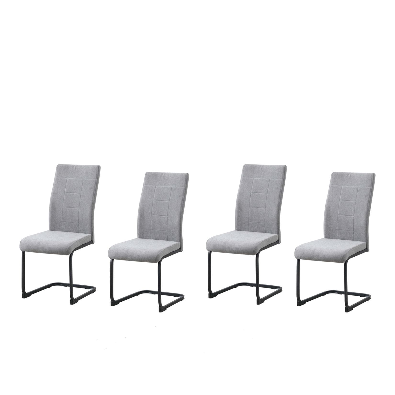 HTI-Living Esszimmerstuhl LennyP 4er-Set Grau Moderner Freischwinger