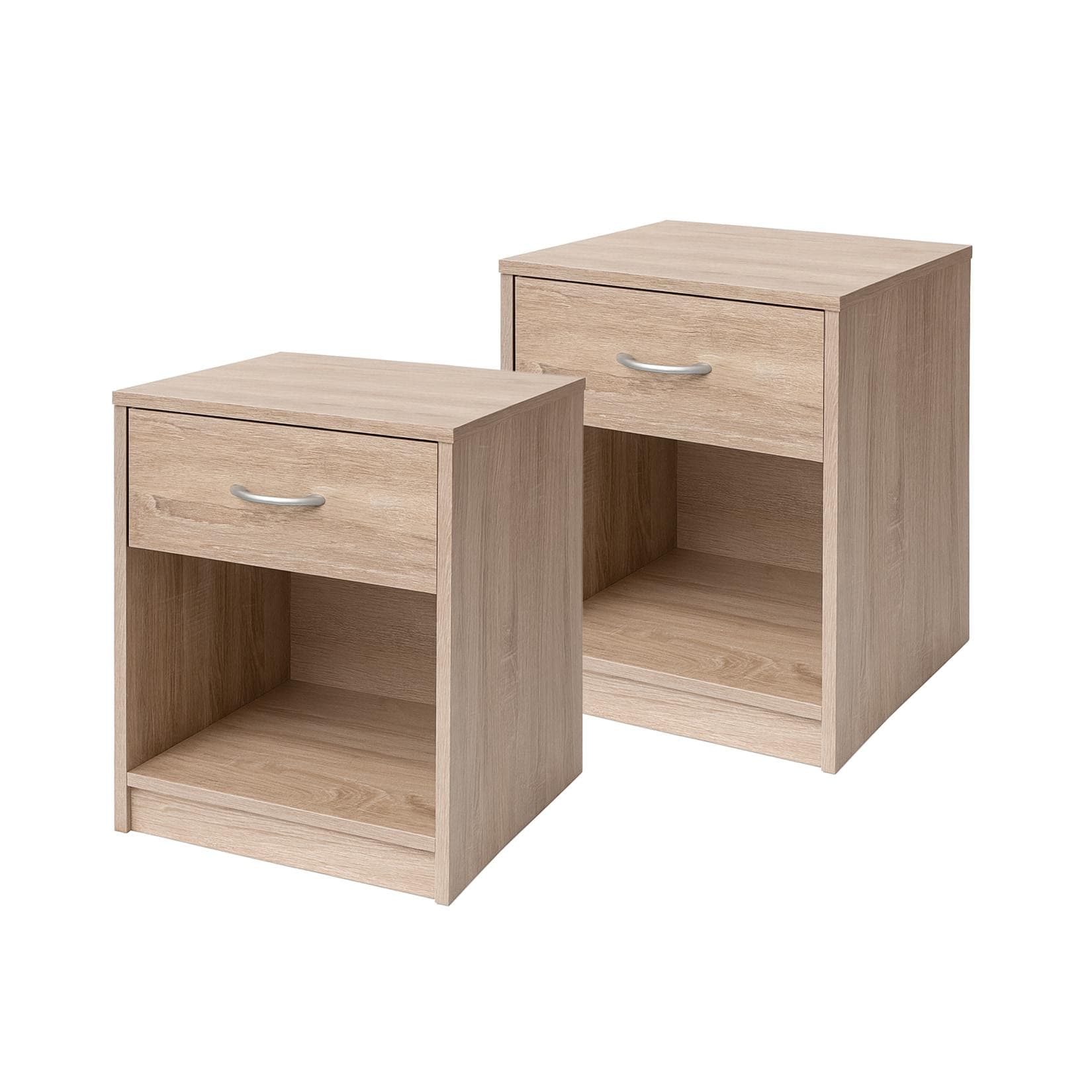 HTI-Living Nachtschrank mit 1 Schublade 2er-Set Nina Sonoma Braun