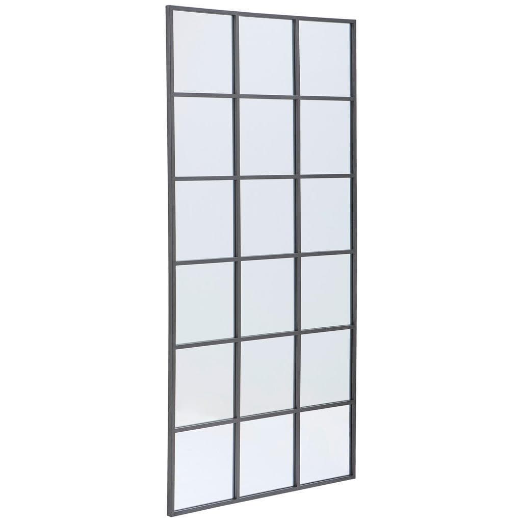 Mid.you Wandspiegel Schwarz Metall Glas Holzwerkstoff Rechteckig