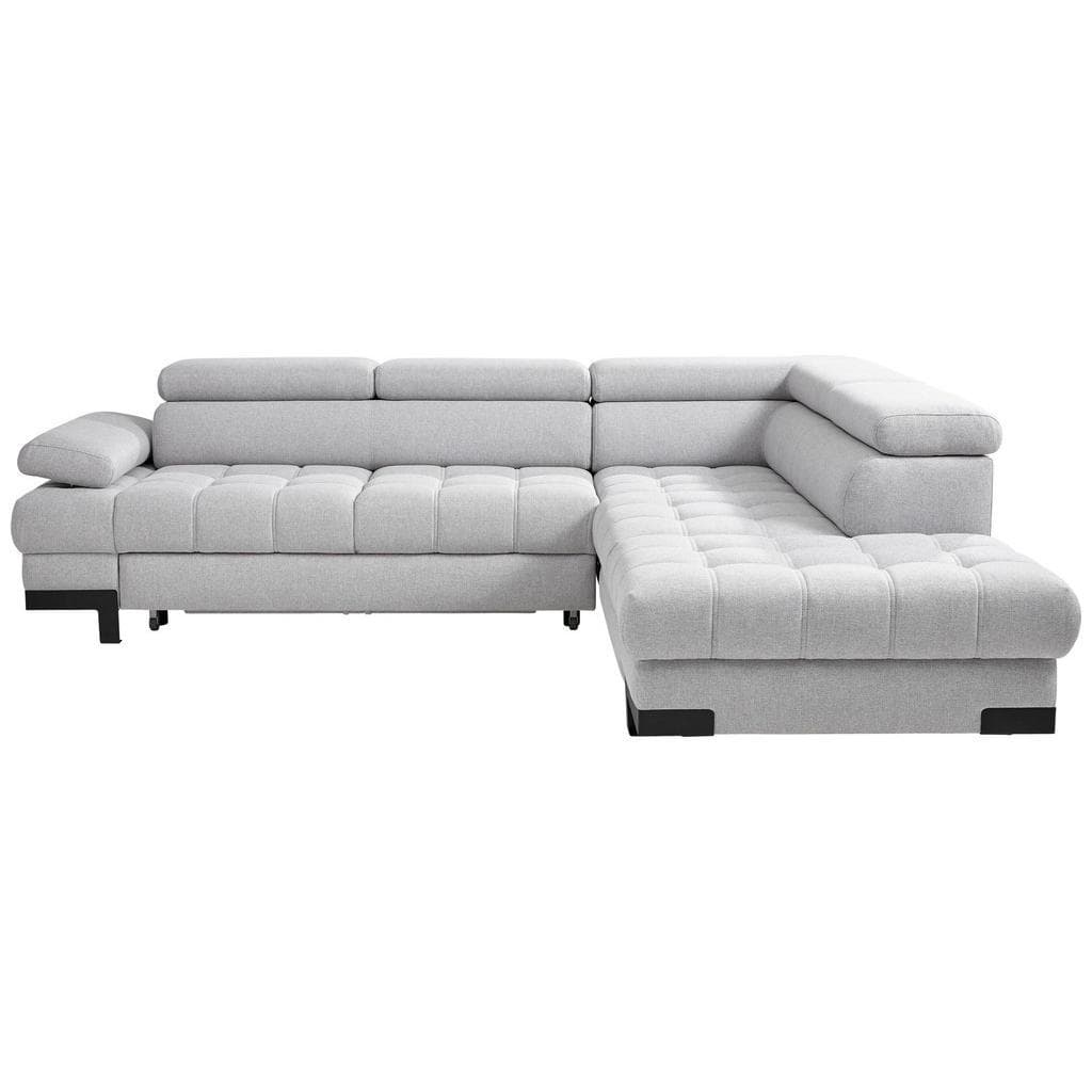 Welnova Wohnlandschaft 5-Sitzer Ecksofa Silber