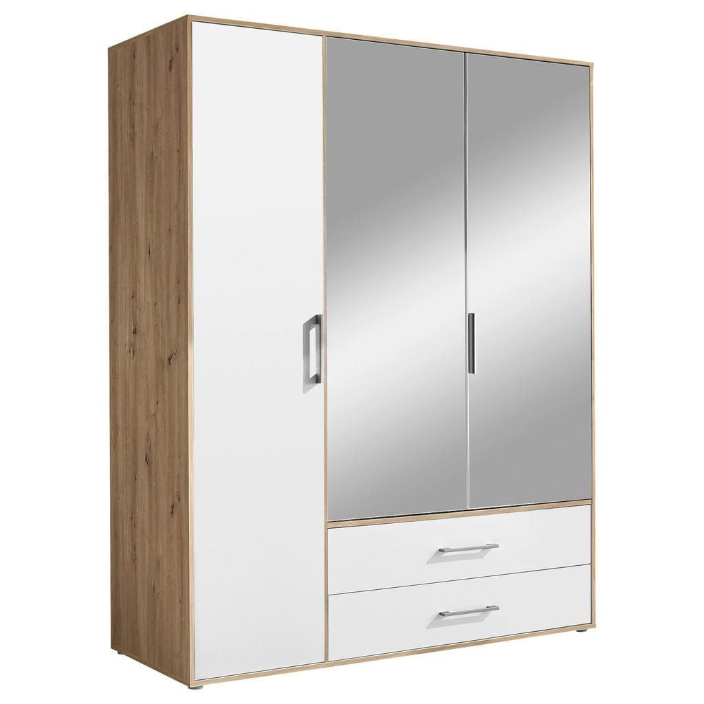Kleiderschrank Lembo Weiß/Eiche Artisan Mömax DE