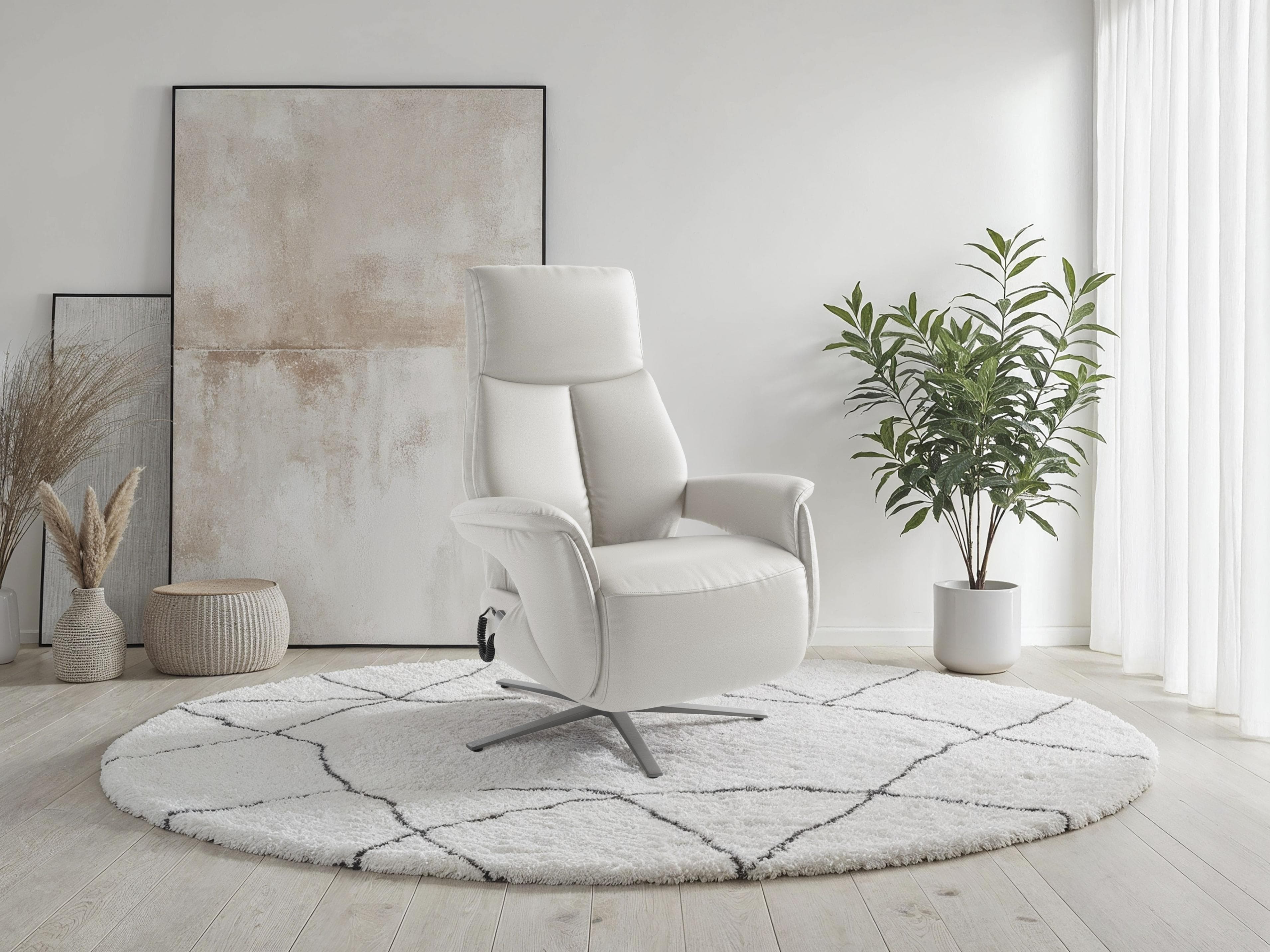 SIT & MORE TV Lazy Sessel reinweiß elektrisch verstellbar mit 3 Motoren