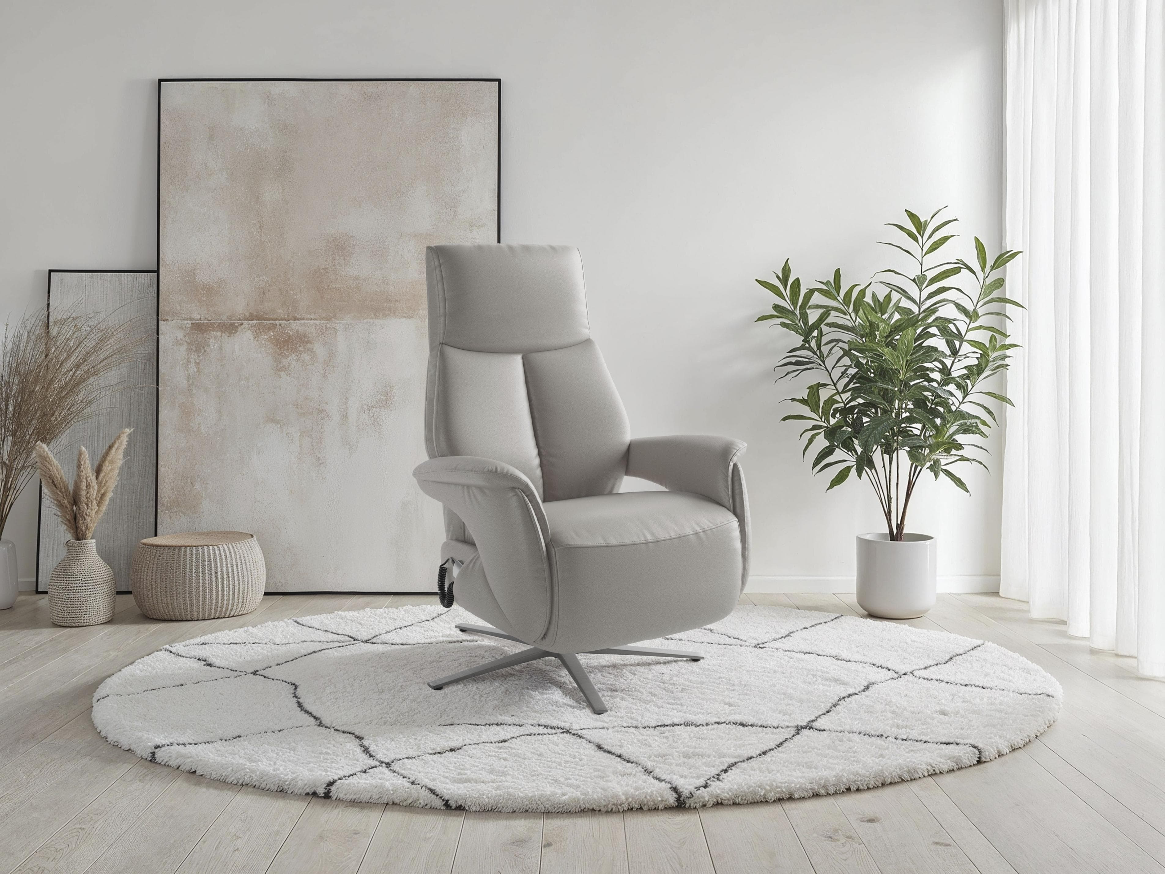 SIT & MORE TV Lazy Sessel light grau elektrisch verstellbar