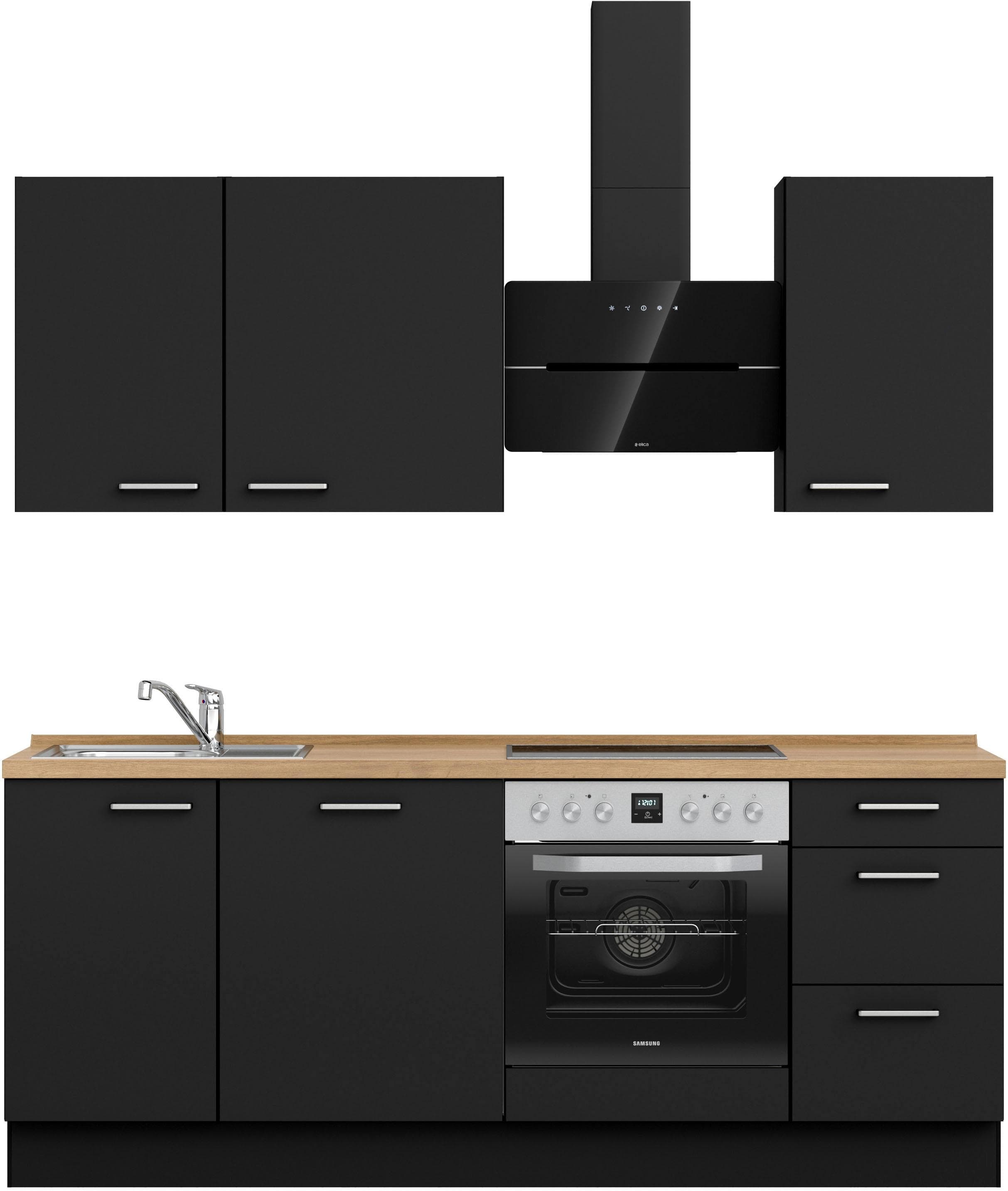 nobilia® Küchenzeile "Touch II" 210 cm Schwarz