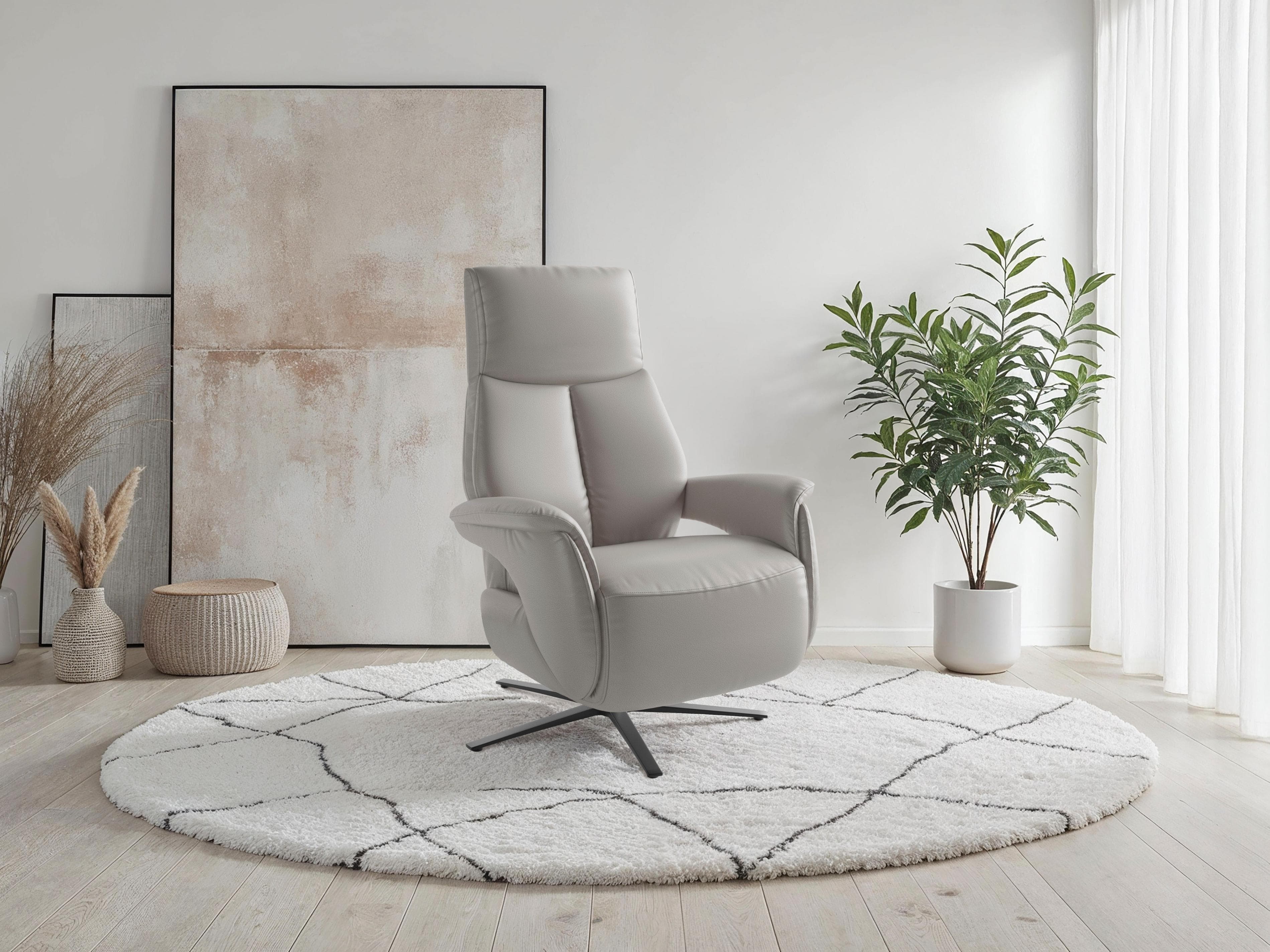 SIT & MORE TV Lazy Sessel light grau mit Drehfunktion