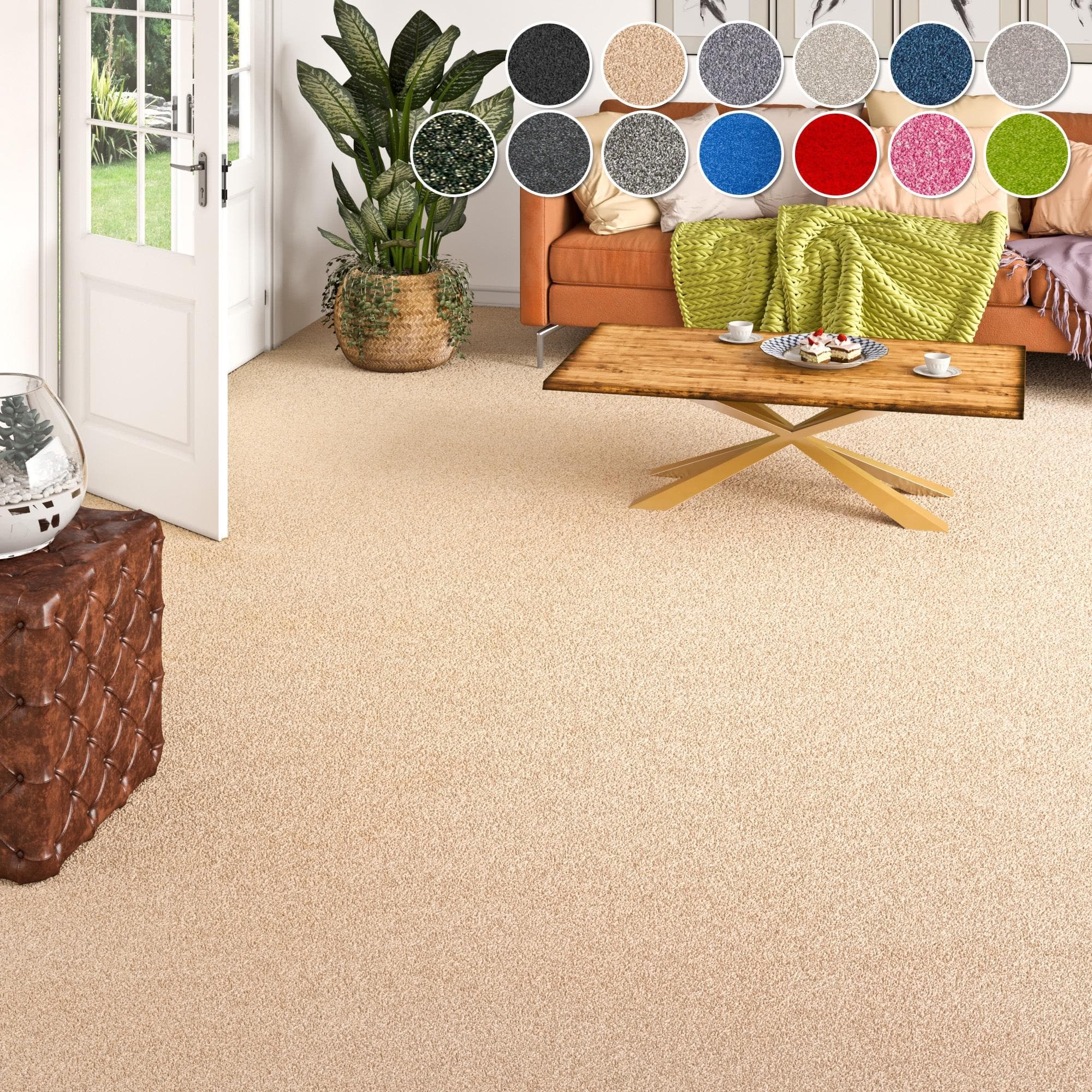 OTTO HOME Teppichboden Zephyra Beige Schlinge 400x125 cm