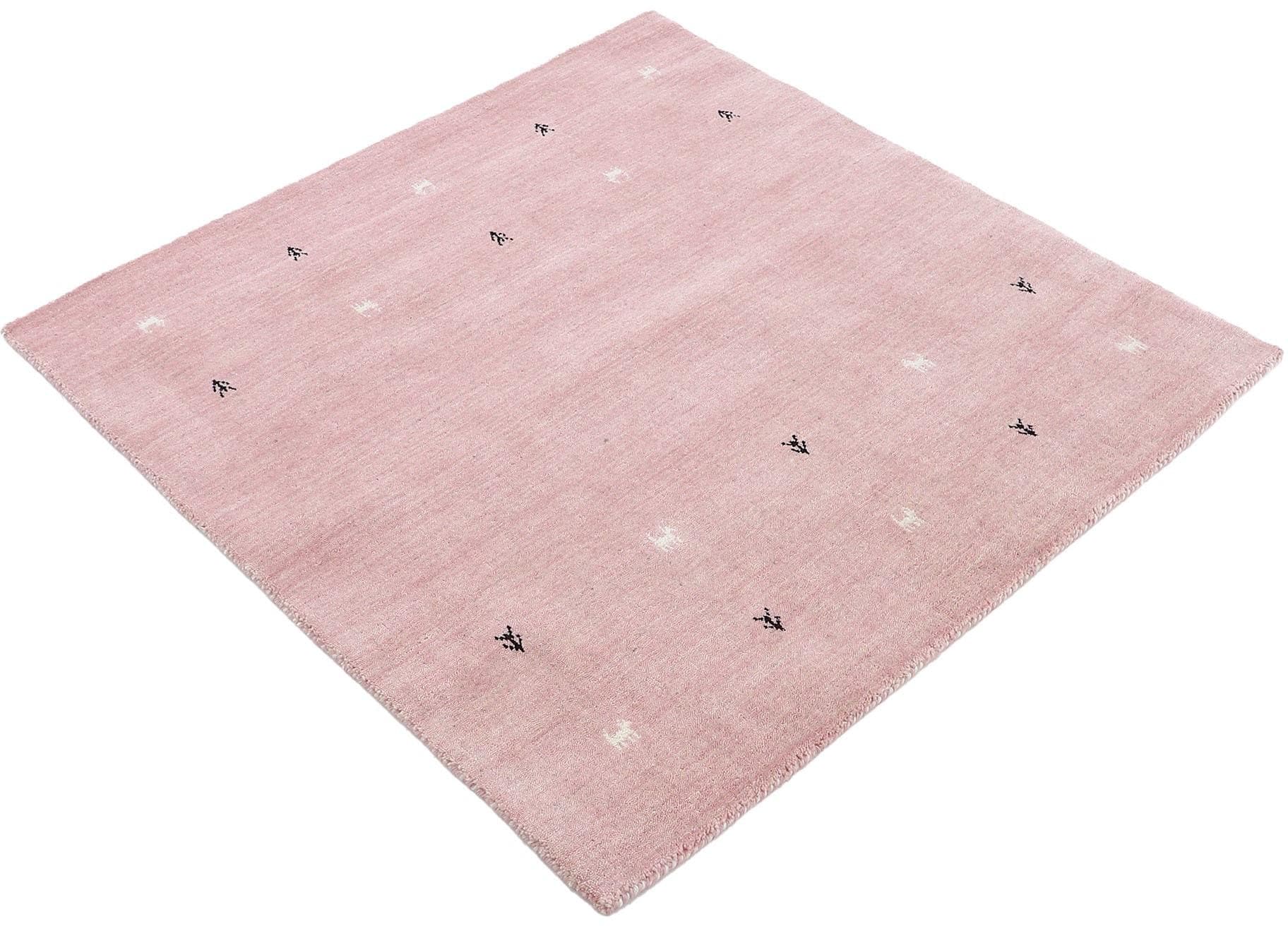 CARPETFINE Gabbeh-Uni Wollteppich Rosa Handgewebt Orientalisch
