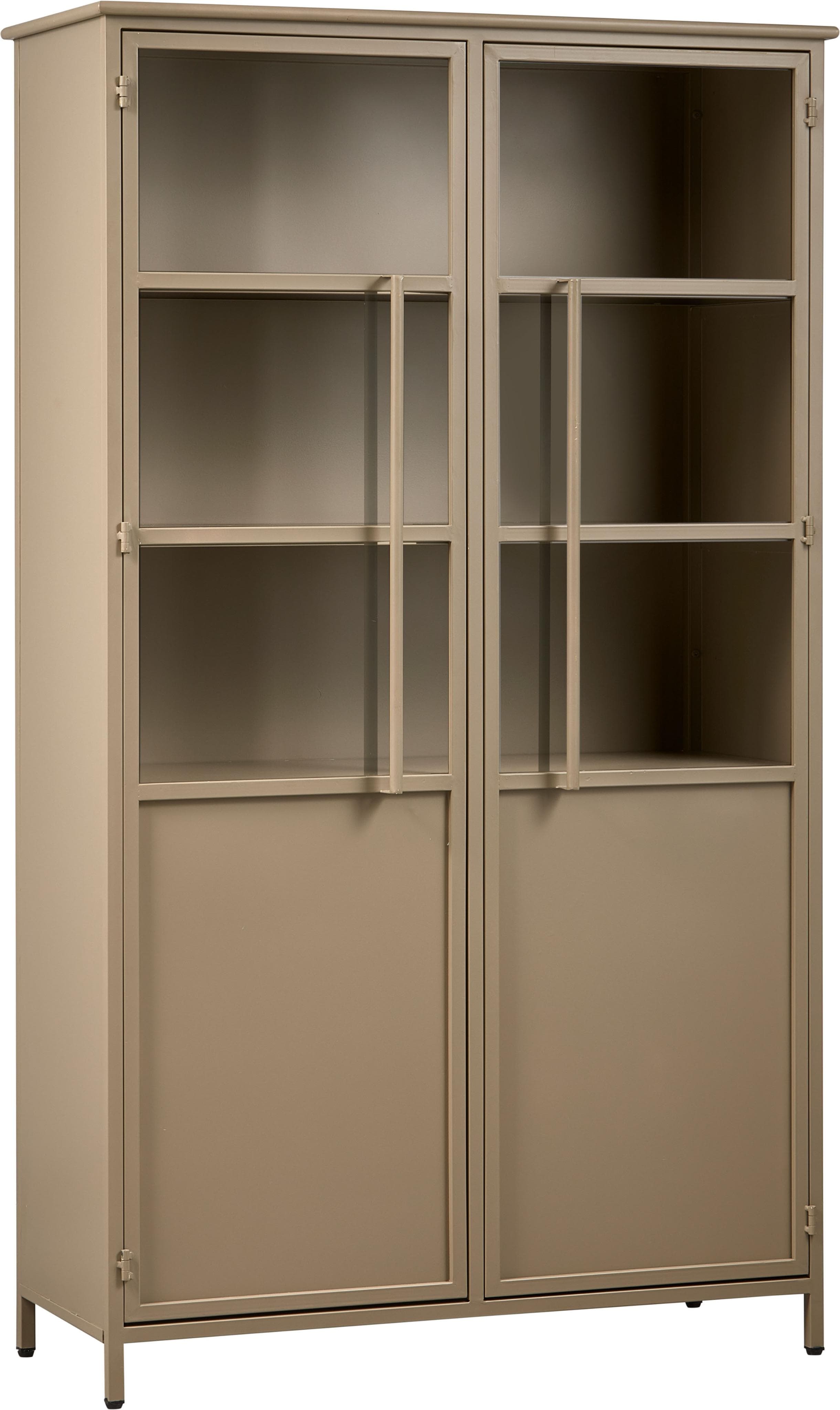 Vitrine Exhibit Metall Glasvitrine Khaki Modern