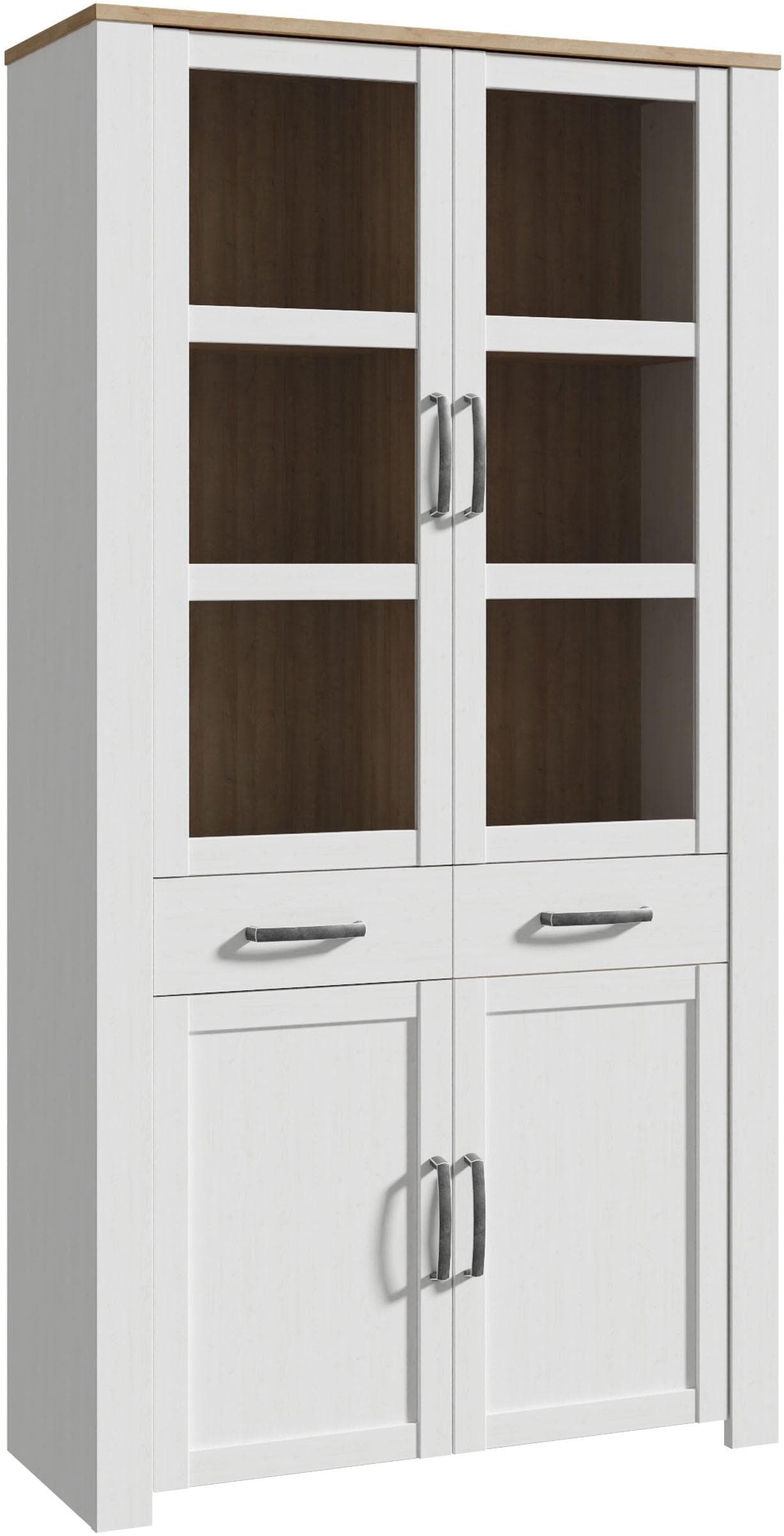 FORTE Highboard Bohol Vitrine mit Glastüren viel Stauraum