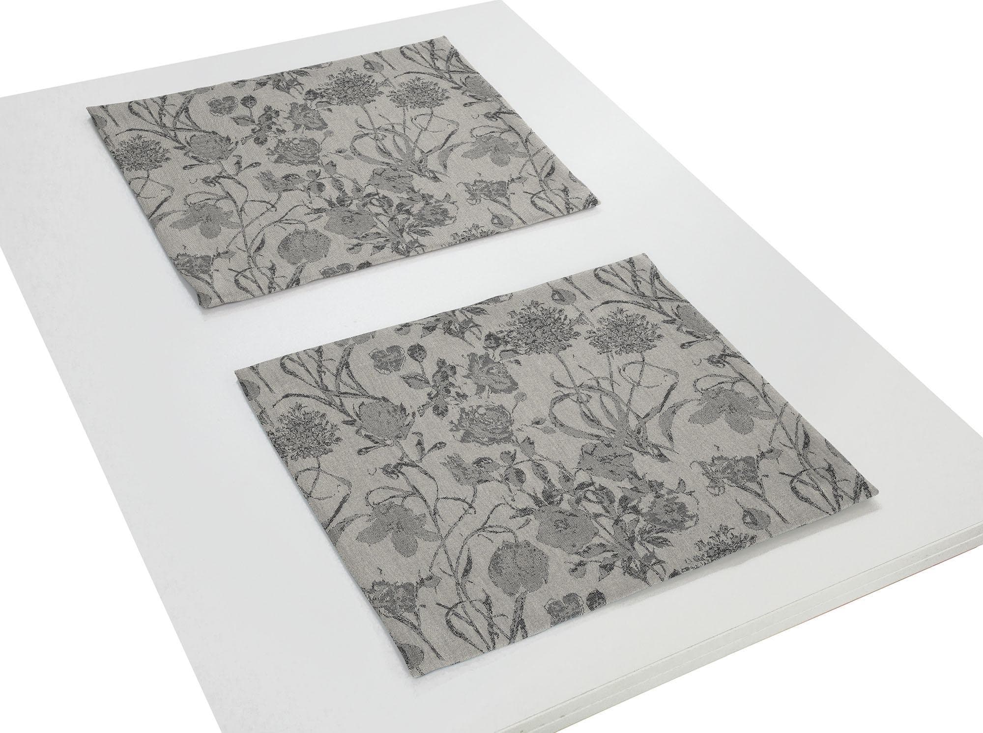 ADAM Platzset Flower Cuvée 2er-Set Schwarz Bio-Baumwolle