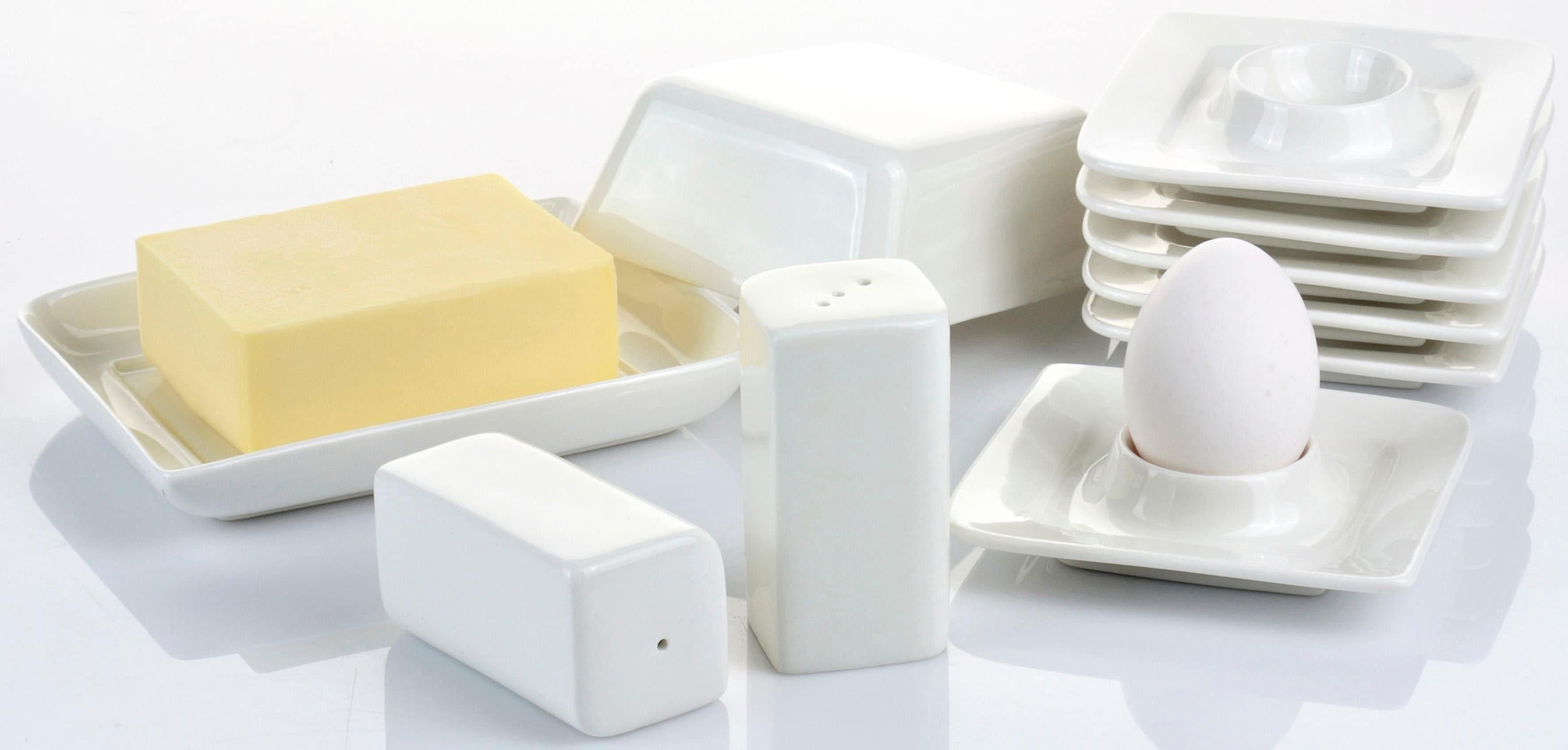Frühstücks-Geschirrset Fantastic Naturweiß Fine China-Porzellan 9 Teile