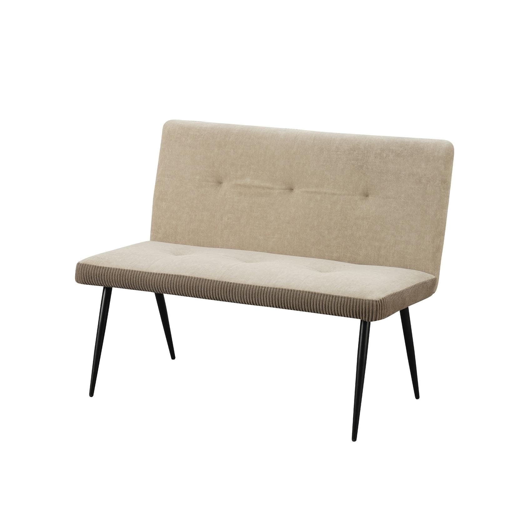 HTI-Living Polsterbank 2-Sitzer Taupe Joschka Retro-Charme