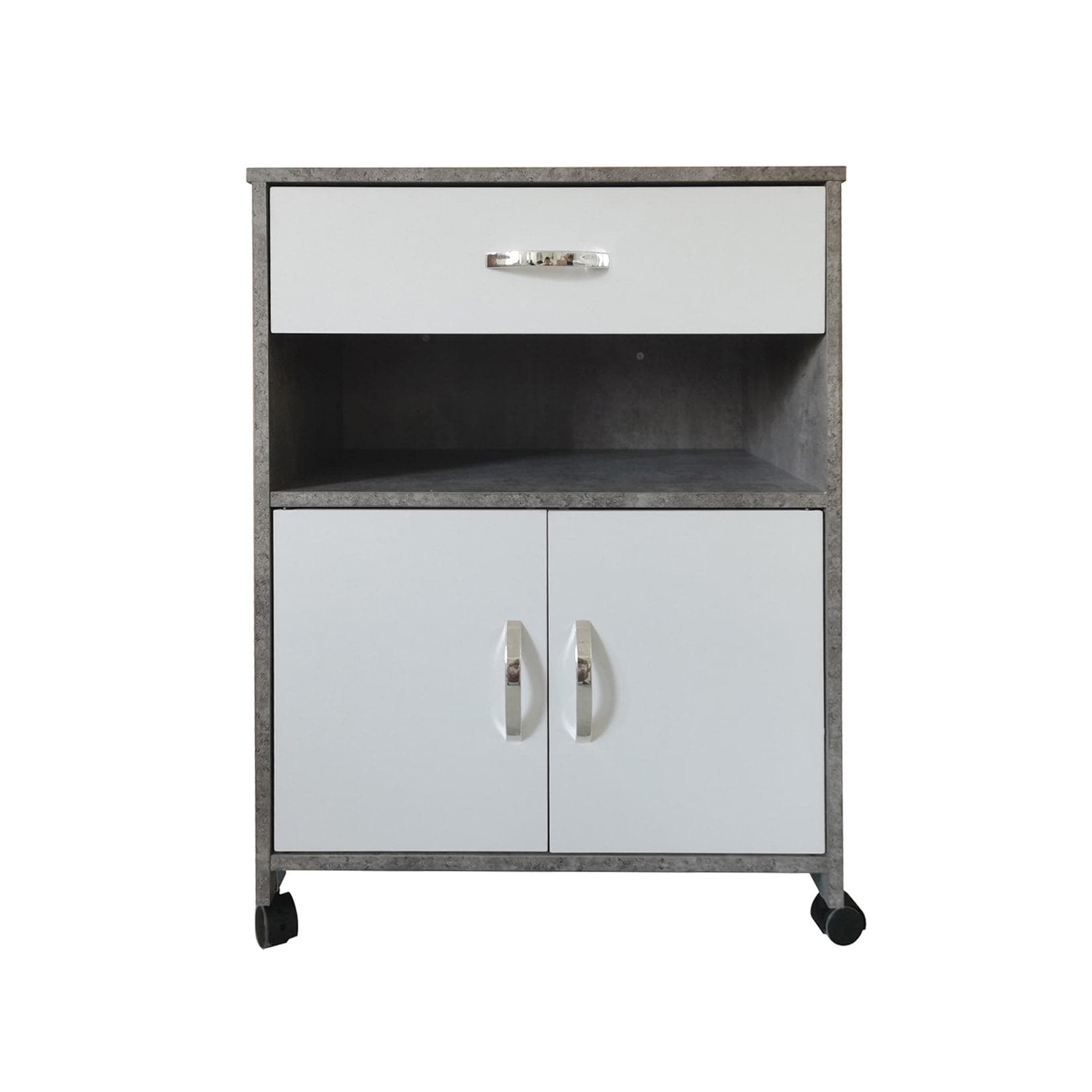 HTI-Living Hochschrank Blanca Mehrzweckschrank Beton/Weiß