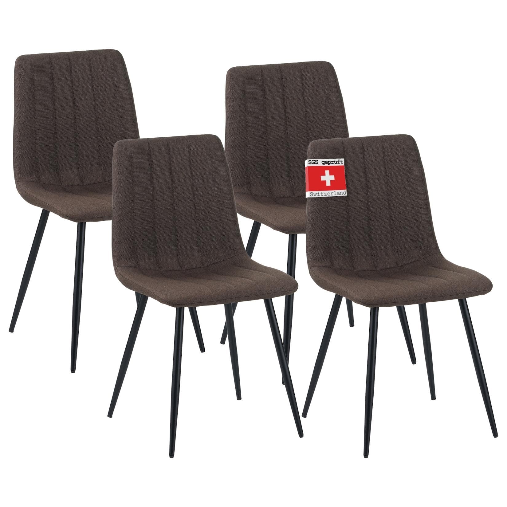 Albatros GARDA Esszimmerstühle 4er Set Braun Polsterstuhl Modern Retro