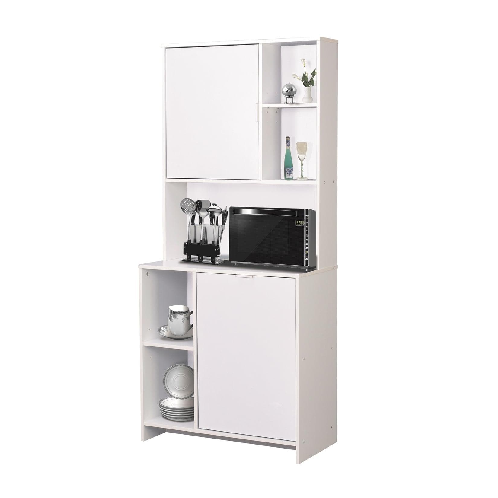 HTI-Living Hochschrank Malin Weiß Küchenschrank mit 2 Fächern