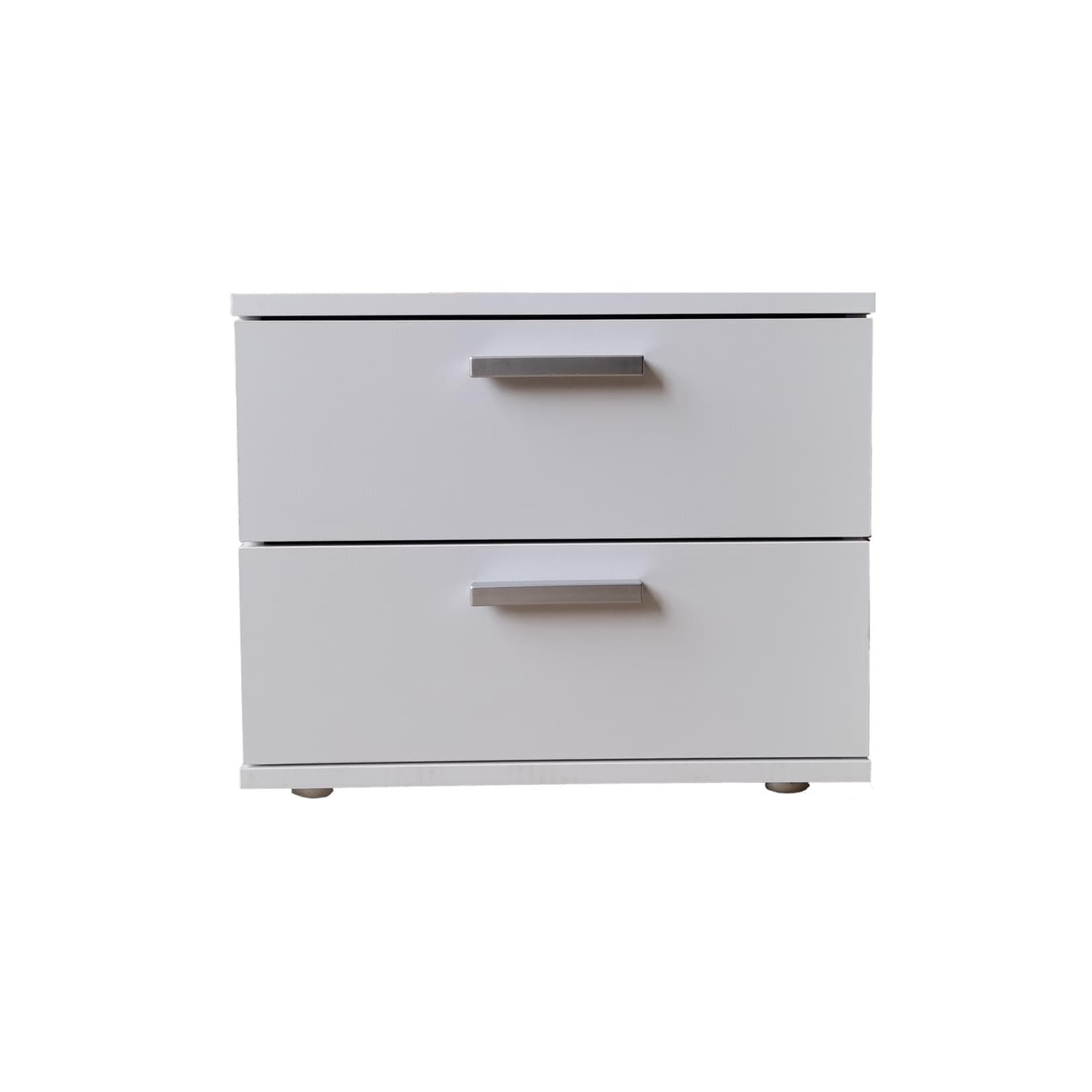 HTI-Living Nachtschrank Weiß mit 2 Schubladen Nina