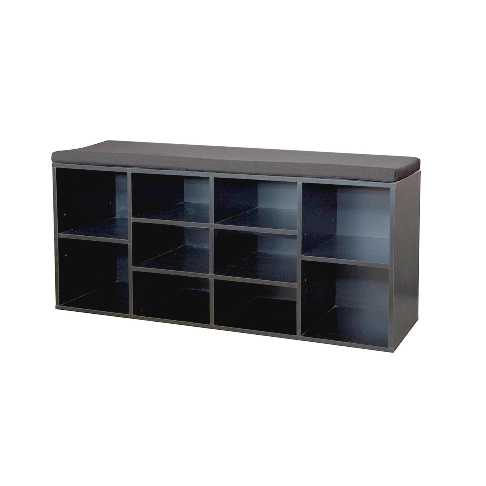 HTI-Living Garderobenbank Schwarz 10 Fächer mit Sitzkissen