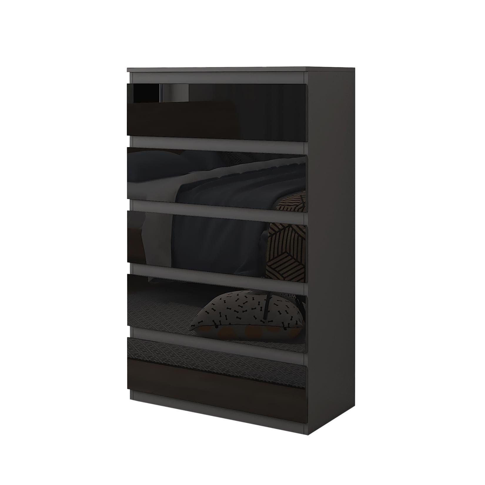 HTI-Living Kommode Kenji 5 Schubladen Hochglanz Modern
