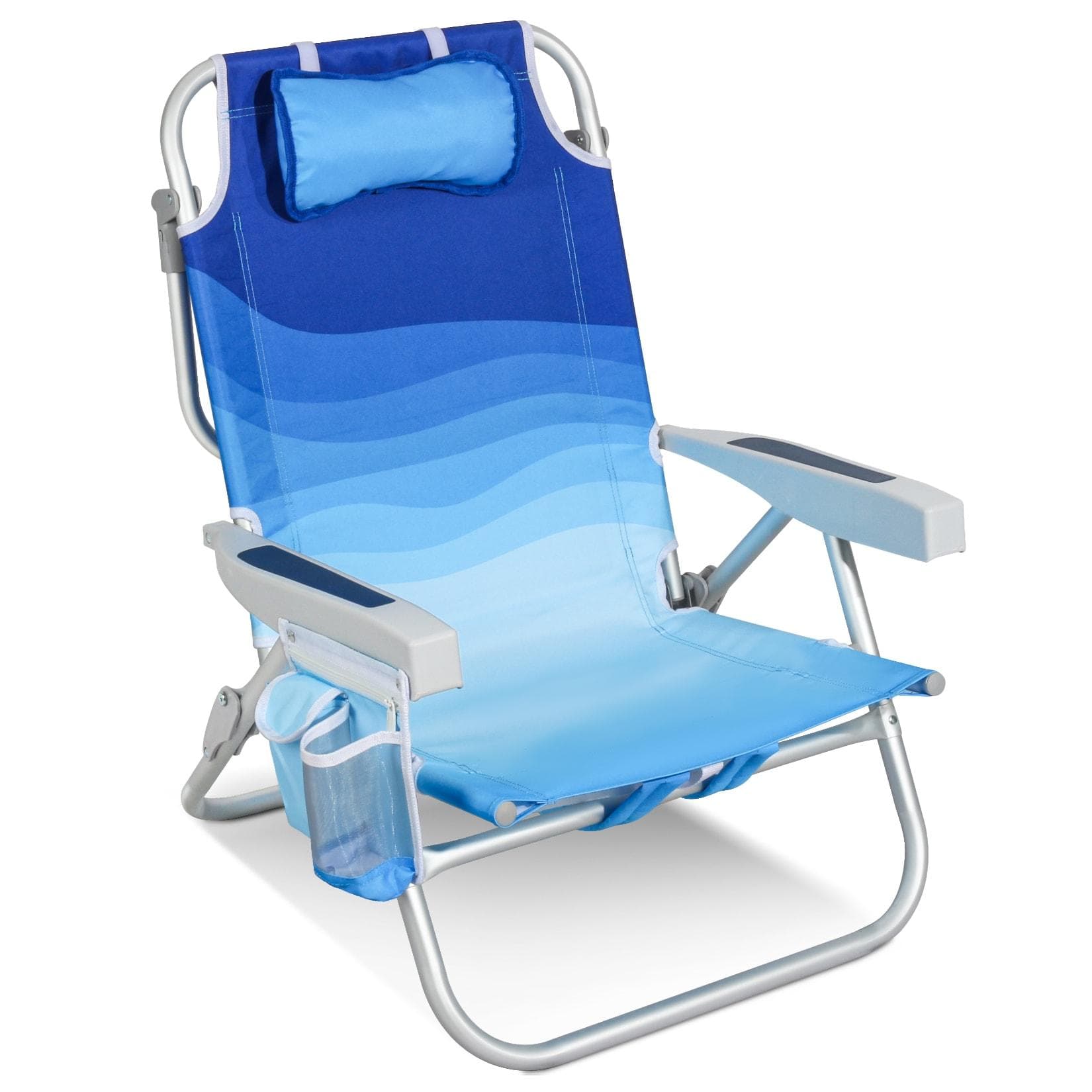 HOMECALL Klappstuhl Strandstuhl Leicht mit Kühltasche - Blau
