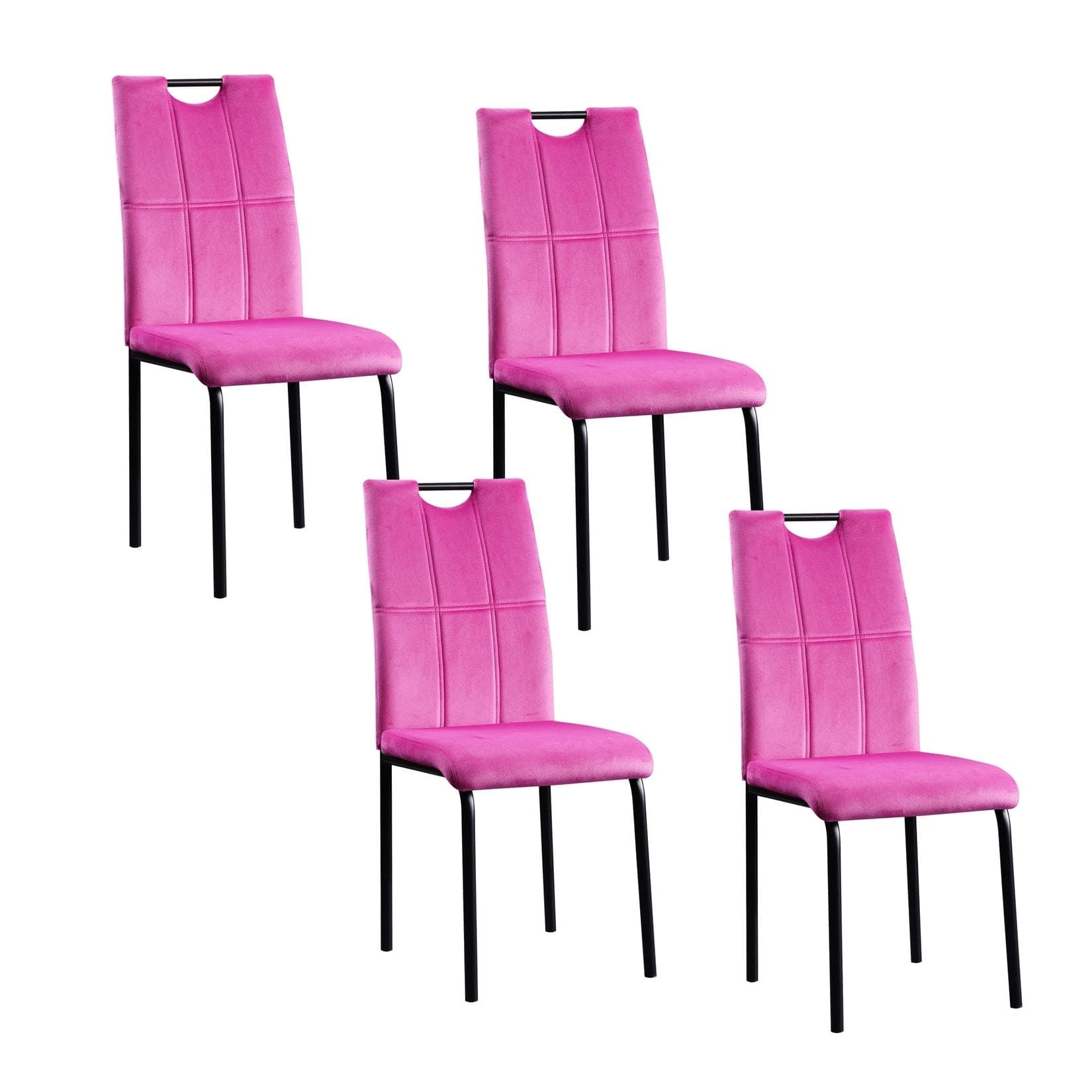 HTI-Living Polsterstuhl Denton Samt Pink 4er-Set
