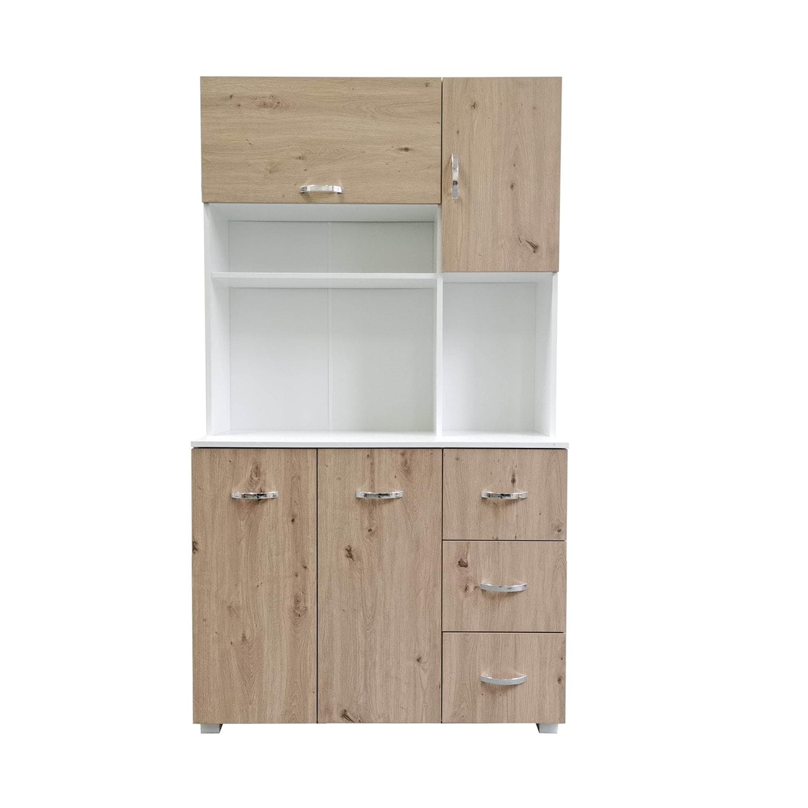 HTI-Living Küchenschrank Weiß mit Eiche-Optik
