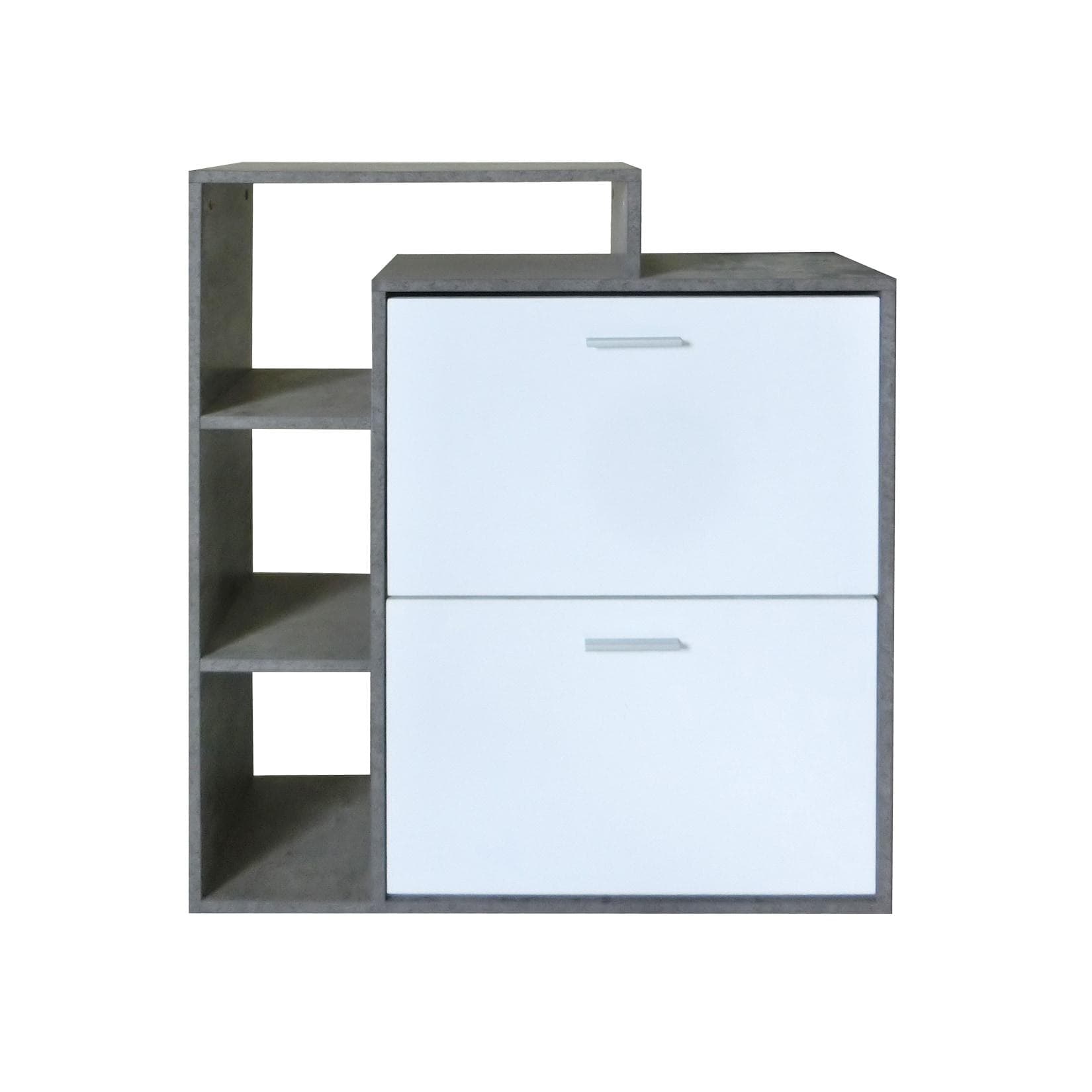 HTI-Living Schuhschrank Lisa Beton-Weiß Schuhkipper Garderobenschrank