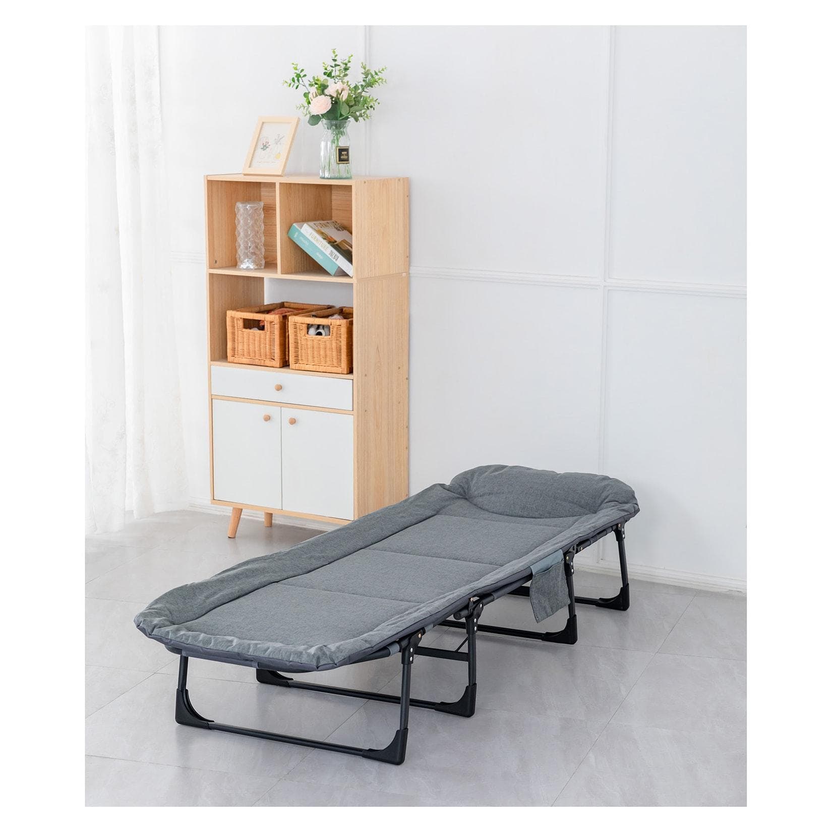 HTI-Living Gästebett Grau Verstellbar