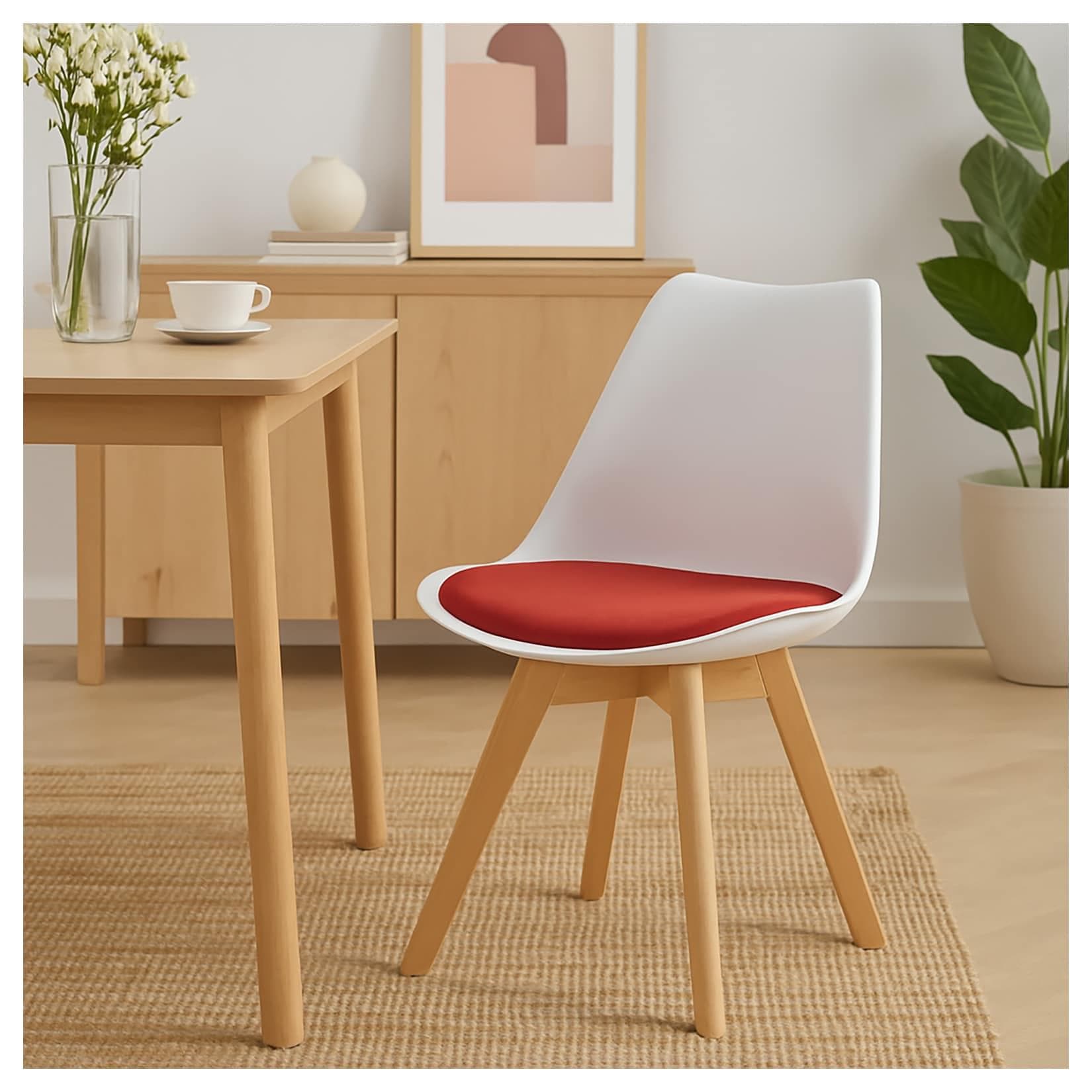 HTI-Living Esszimmerstuhl Atlanta Weiß/Rot Kunststoff