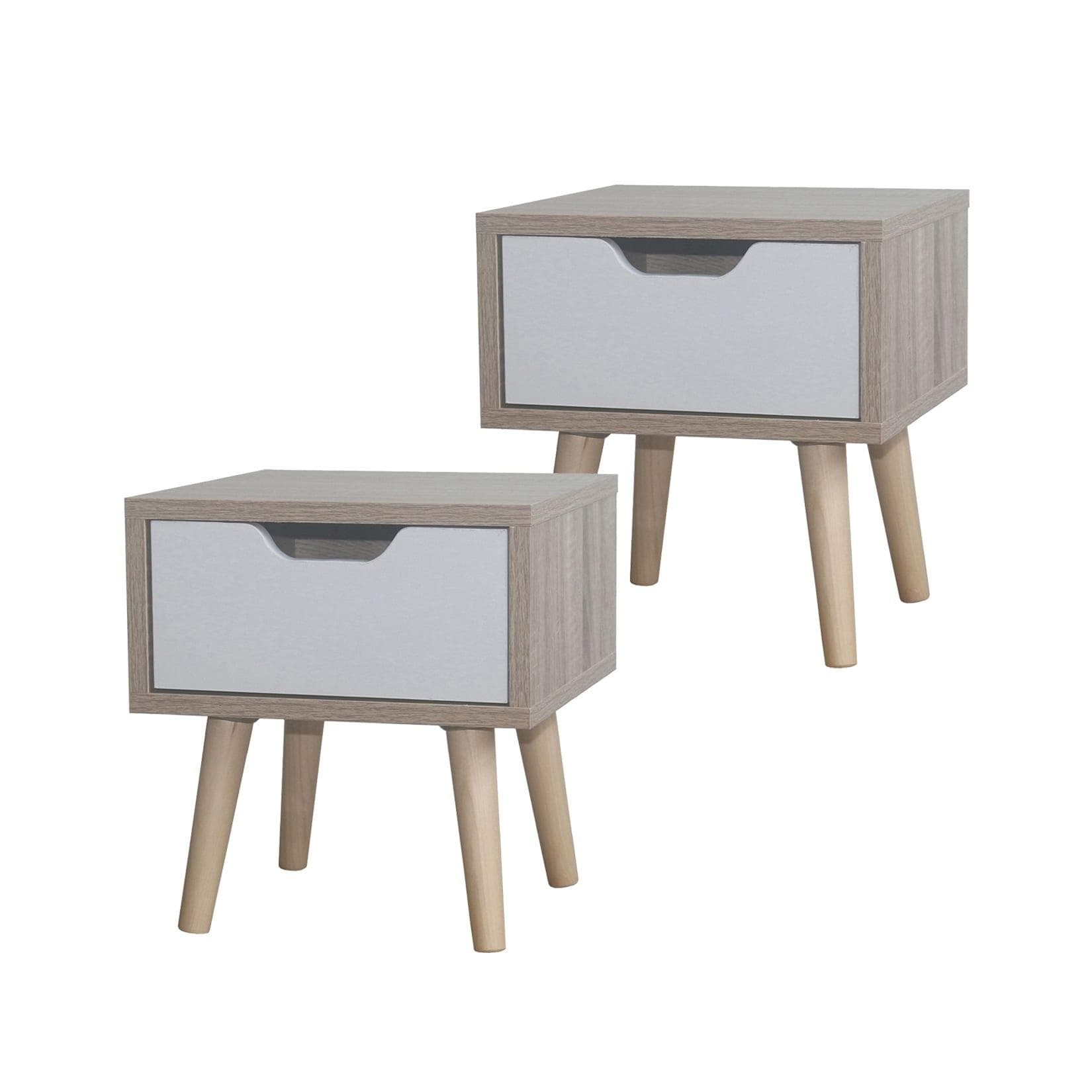 HTI-Living Nachttisch Thekla 1 Schublade 2er-Set Weiß
