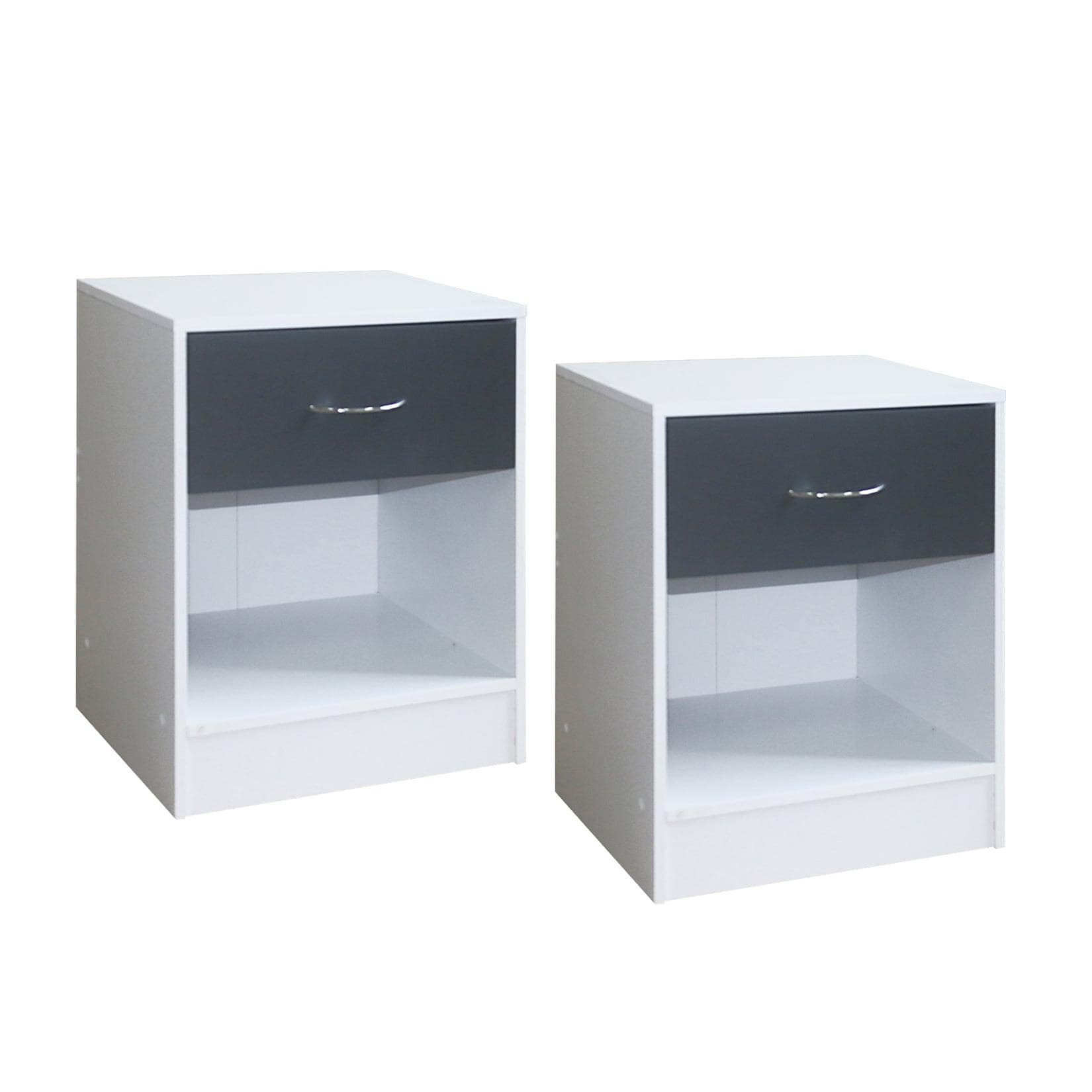 HTI-Living Nachtschrank Thekla Weiß/Grau 2er-Set