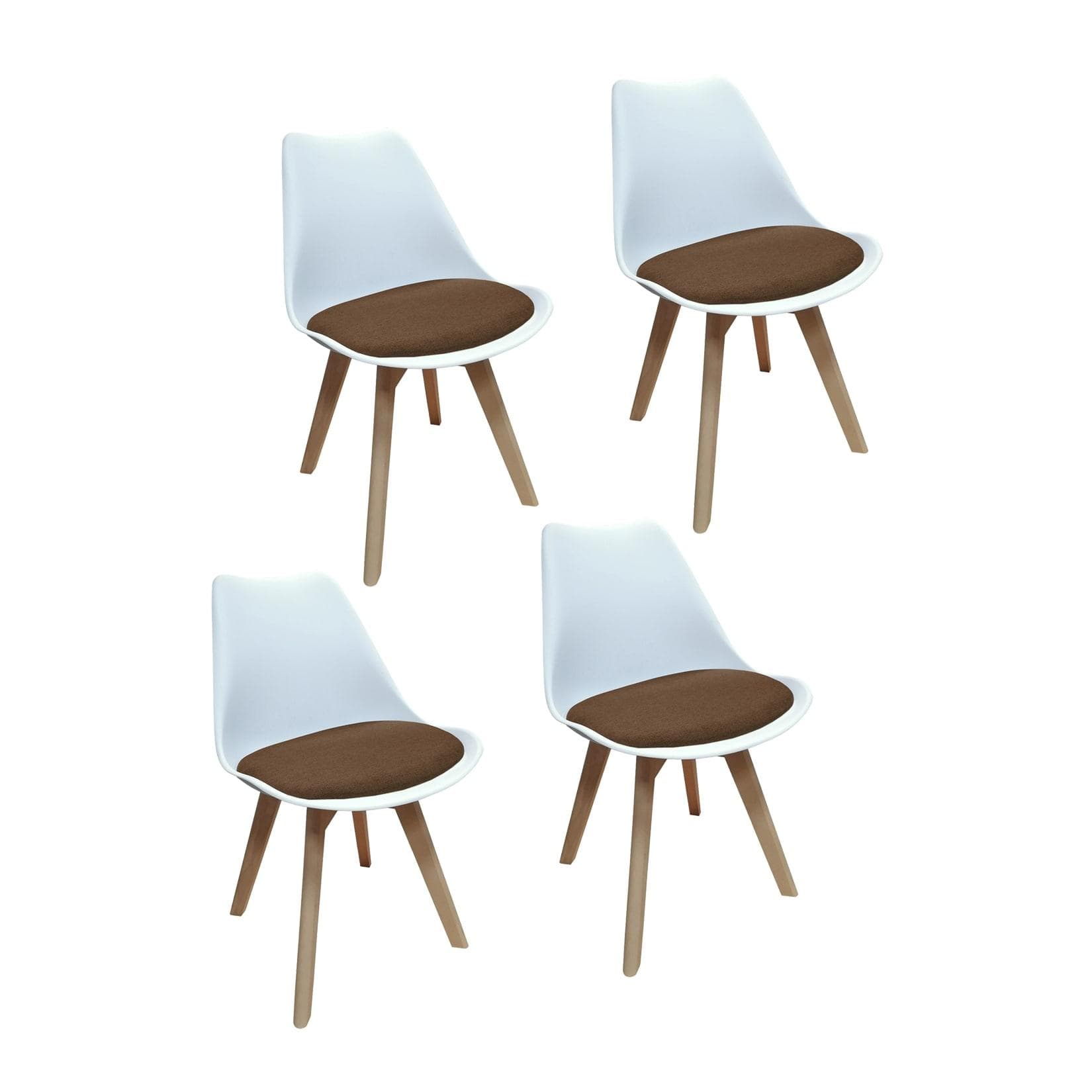 HTI-Living Stuhl Atlanta Weiß Braun Webstoff Modern