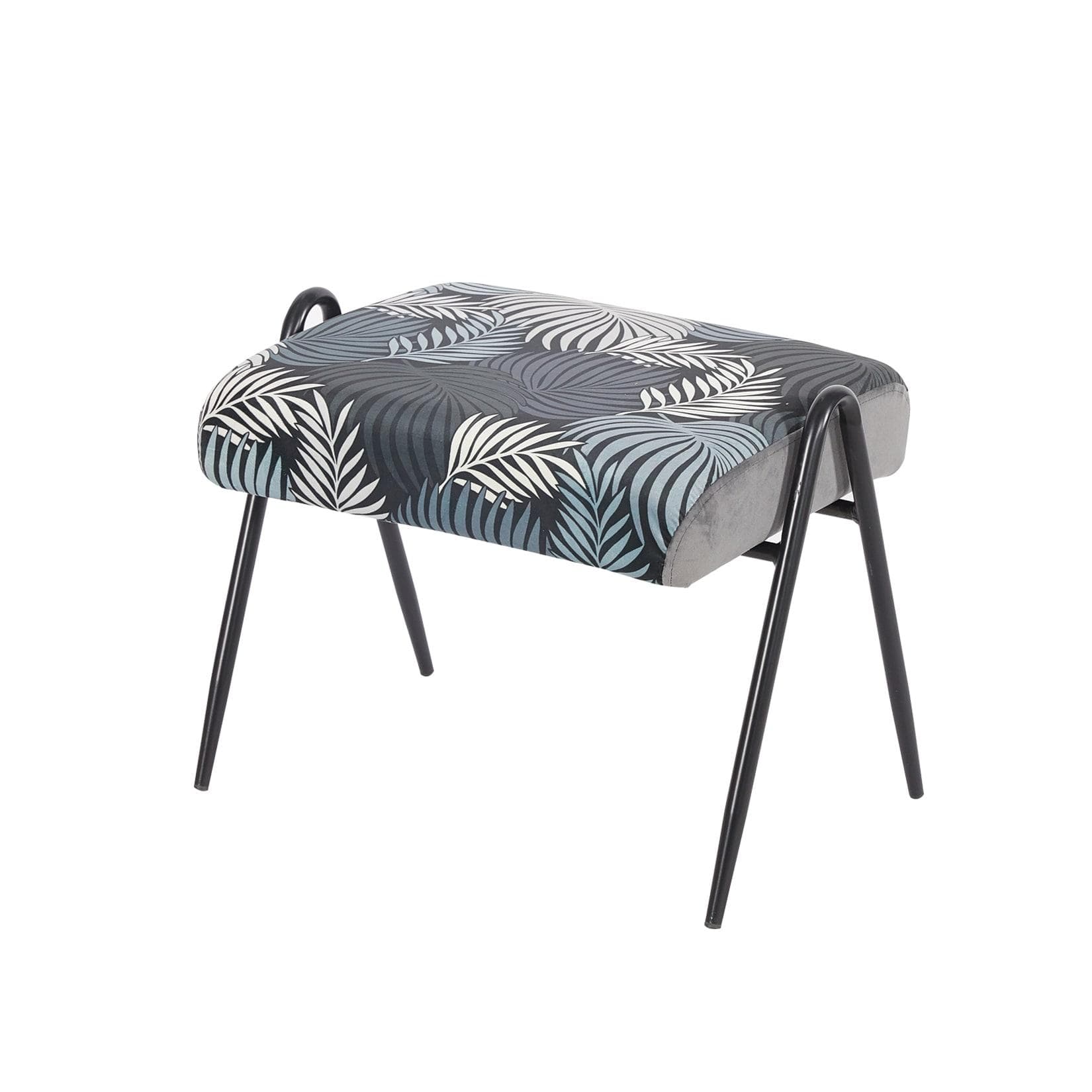 HTI-Living Hocker Olean - Gemusterte Sitzfläche mit Metallgestell
